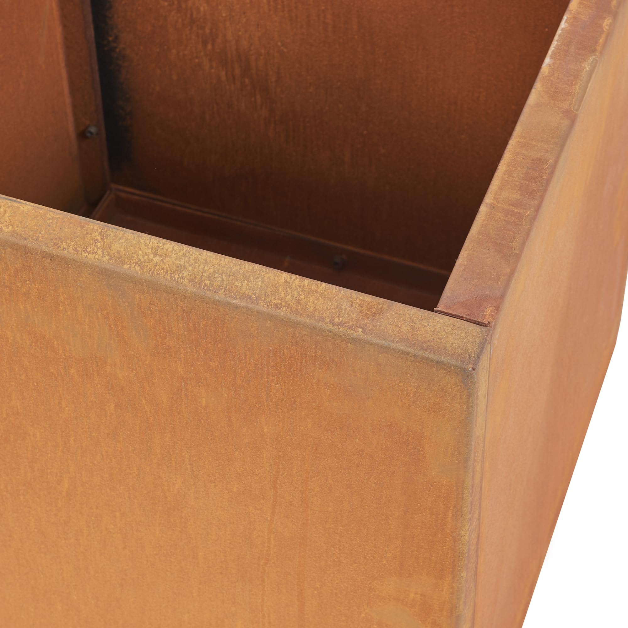 Pot De Fleurs Carré En Acier Corten Czaja - 50x50x50 Cm, Résistant Aux Intempéries, Fabrication Allemande