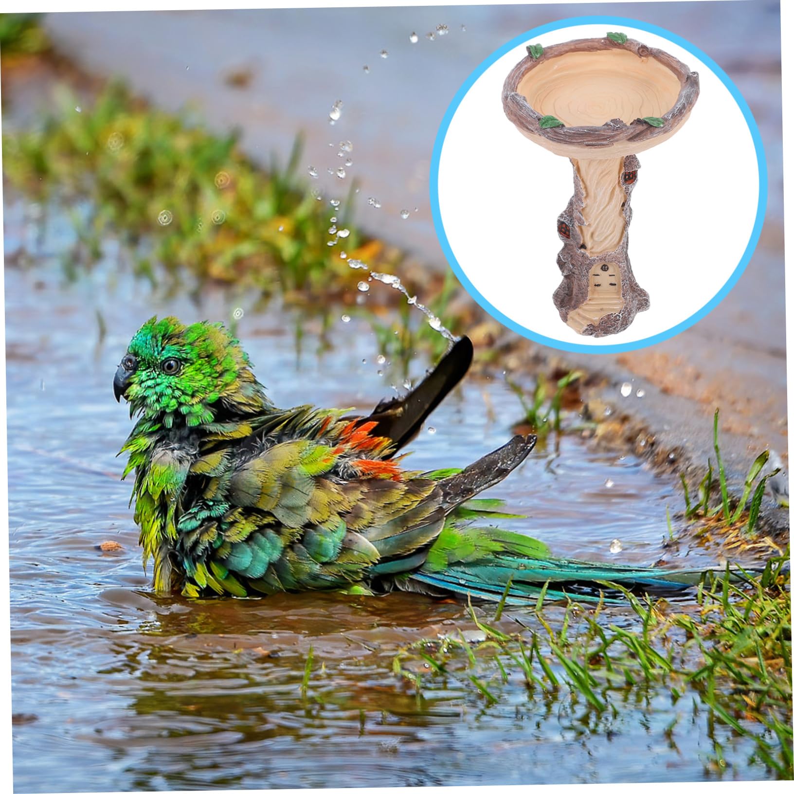 Mipcase Ciotola Per Il Bagno Degli Uccelli Da Giardino Mangiatoia Per Uccelli Da Esterno Robusta Ciotola in Resina Per Lartigianato Degli Per Larredamento Del Giardino