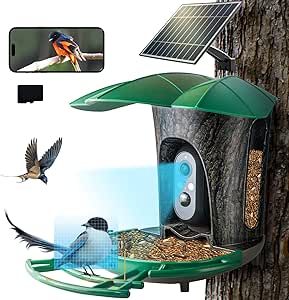 Smart Bird Feeder with Camera, 1080P HD AI Identify Songbird, Auto Capture Bird Videos & Motion Detection, Solar Powered asin的图片