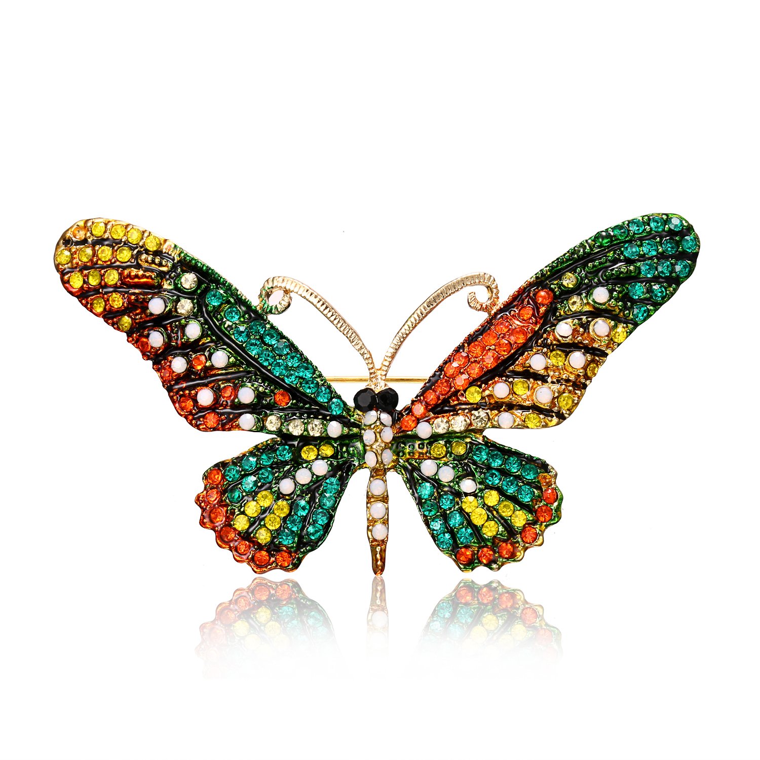Vintage Butterfly Brooch Pin Rhinestones Crystal Antique Cute Animal Shape Corsages Scarf Clips Brooches For Women
