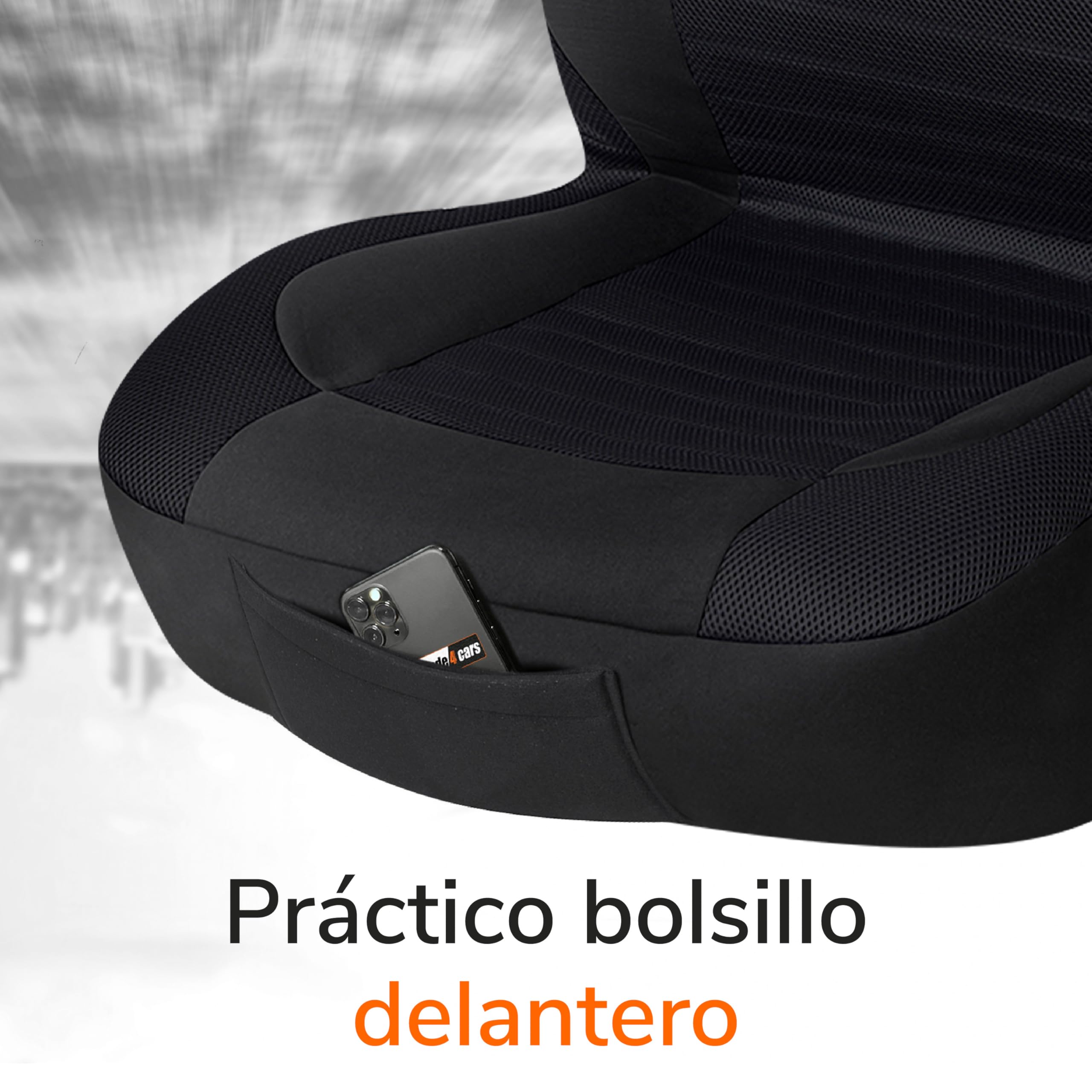Upgrade4cars Fundas Asientos Set Universal Versión 2026 | Protectores Delanteros y Trasero | Accesorios Coches Interior Decoración