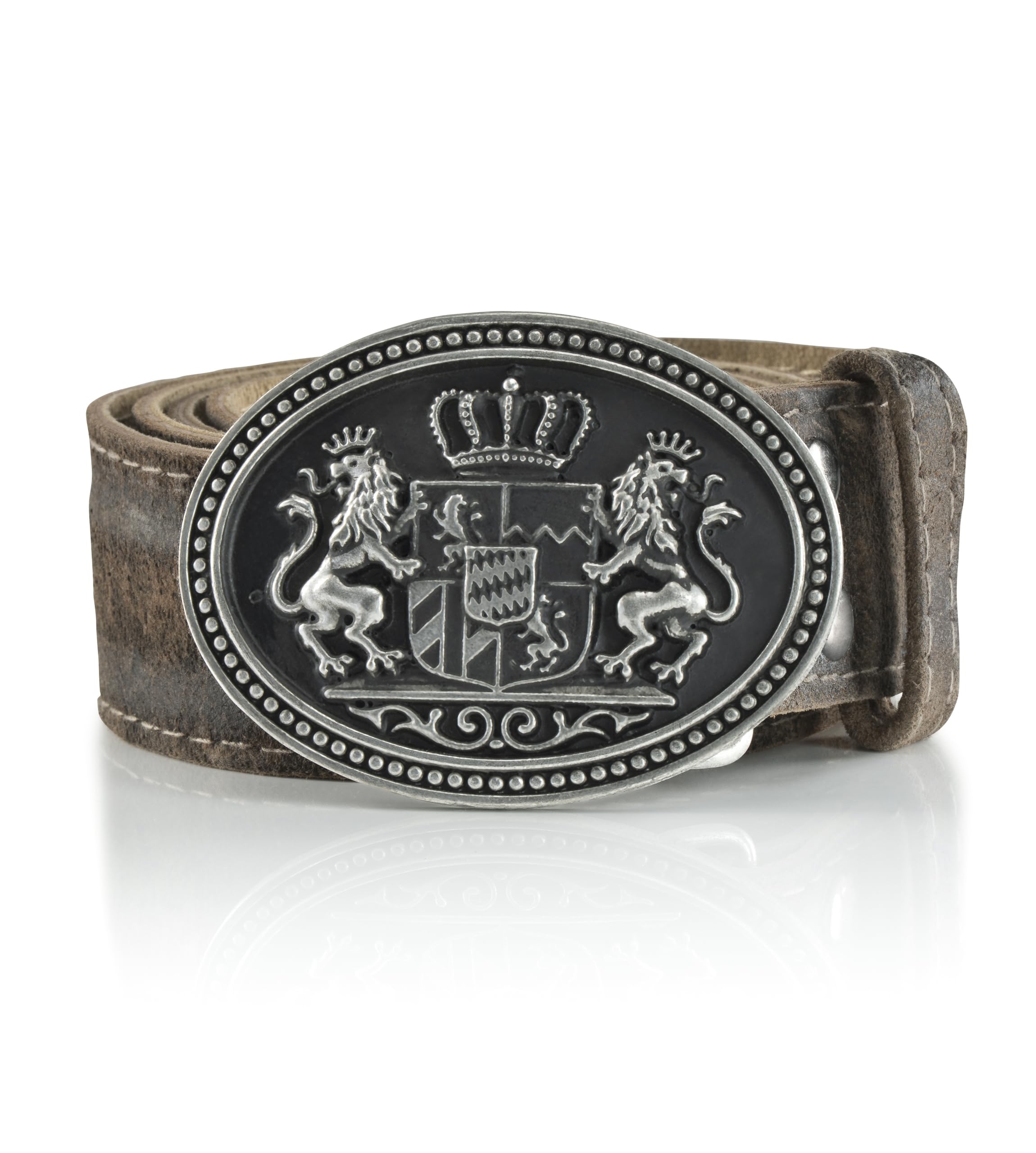 Schöneberger Trachten Couture Men's Angora Bavaria Belt - Brown - L