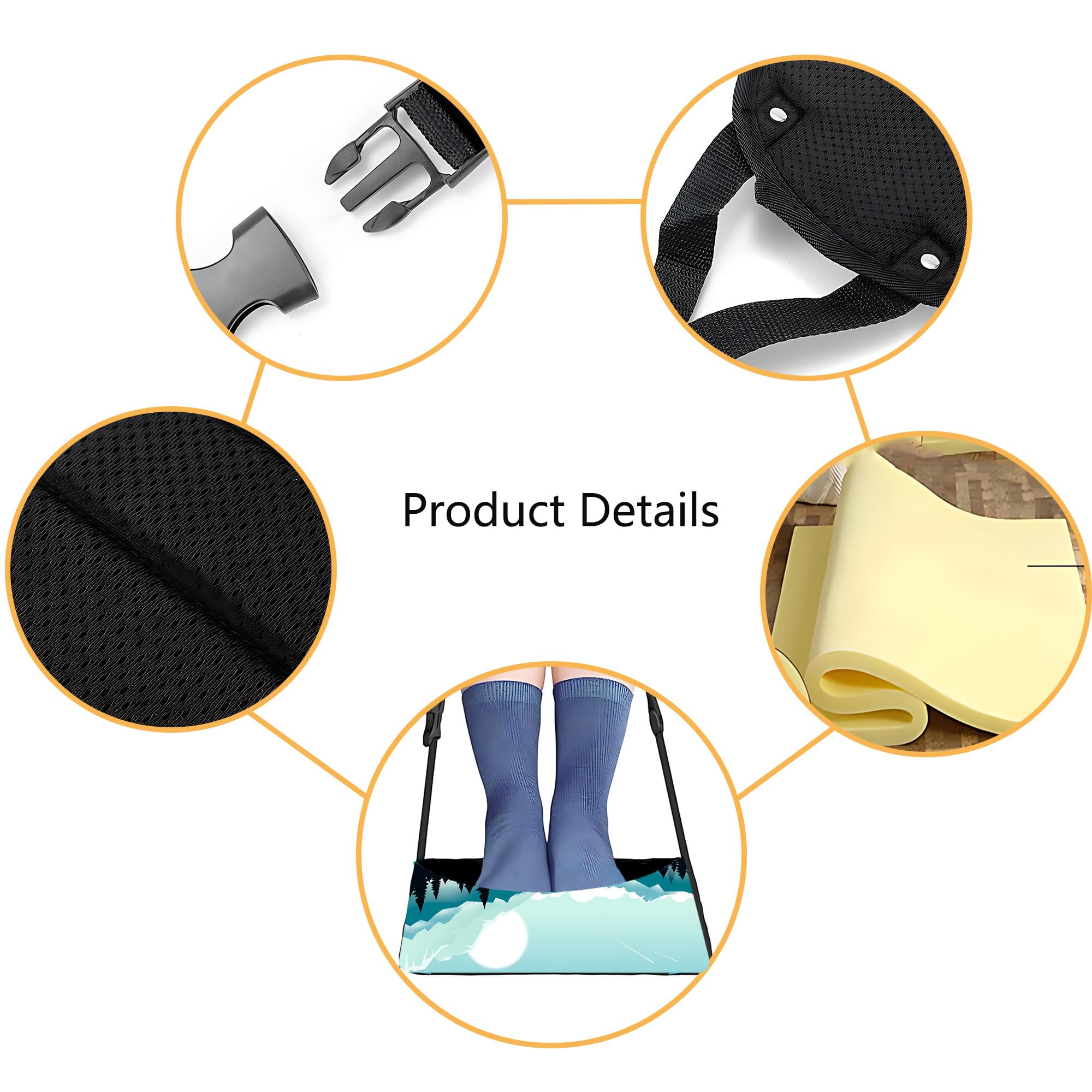 Airplane Foot Hammock Comfort Foot Hammock for Plane Travel Accessories Airplane Gadgets Good Use for Travel Essentials Office — view 4