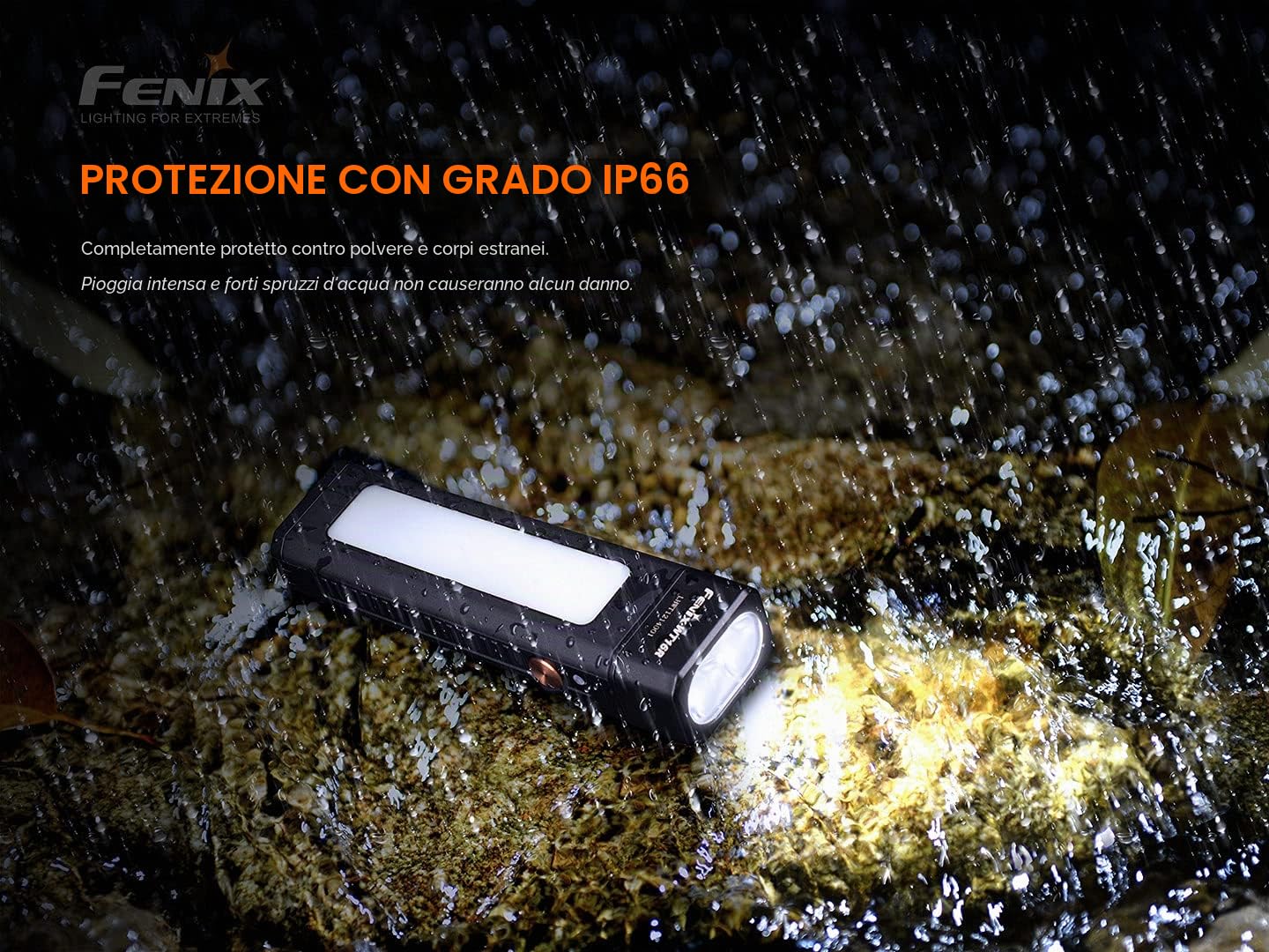 Fenix WT16R, torcia da lavoro ricaricabile e luce di area | 300 lumen | 115 m | max 30 ore | inondazione COB pannello laterale | modalità flash gialla | ampia clip corpo | base magnetica e pannello