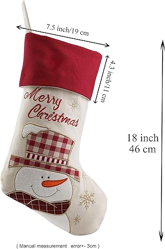 Miniatura 3 de WEWILL - Juego de 3 medias «Lovely Christmas» de Papá Noel, muñeco de nieve, reno, personaje de Navidad, felpa 3D, borde de punto (1) (Estilo 1)