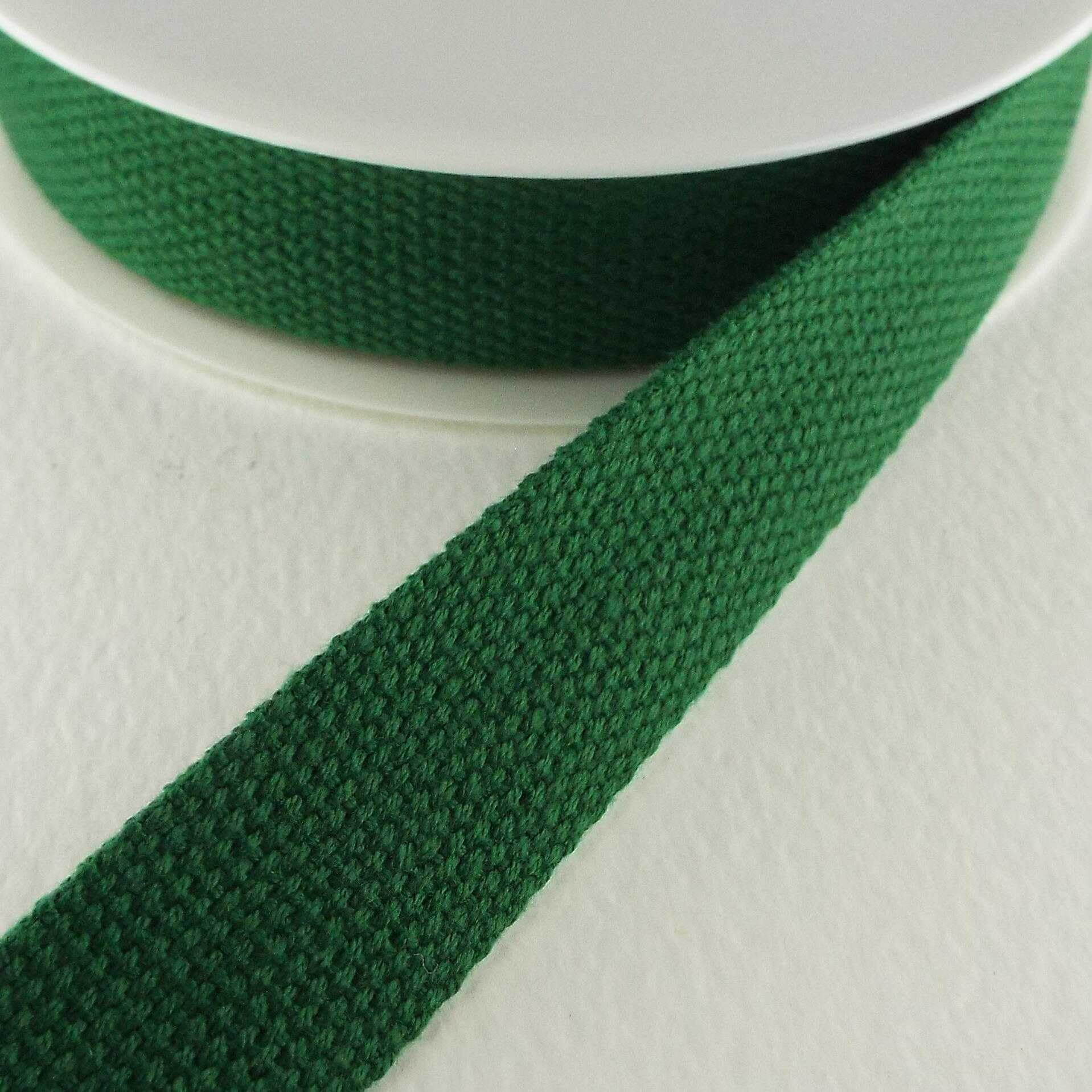 Cotton Mix Webbing 25mm 771D, 015 Bottle Dark Green, 4 Metres