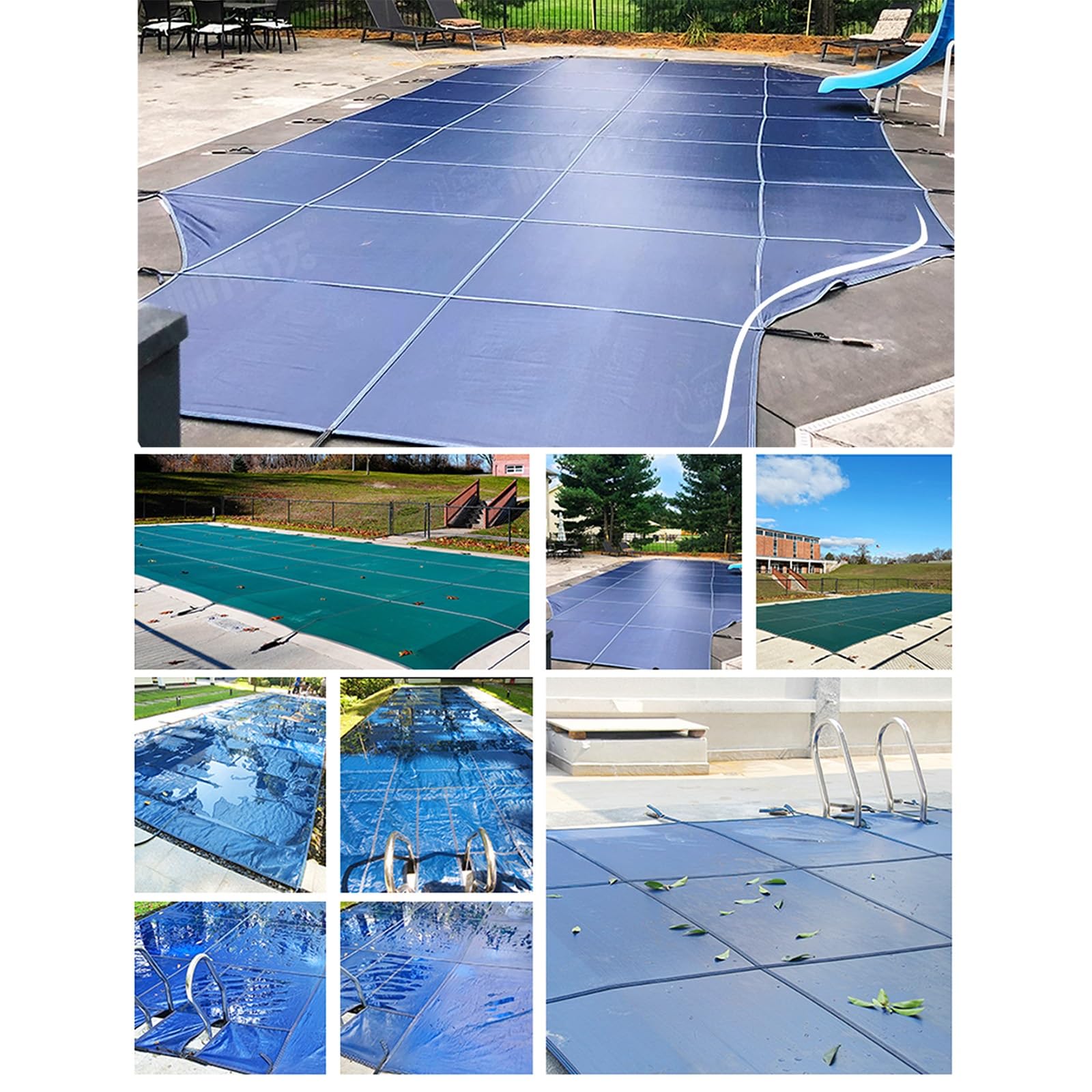 Copertura invernale for piscine interrate, copertura di sicurezza in rete con ancoraggi in ottone, 1 pcs(Dia 4ft)