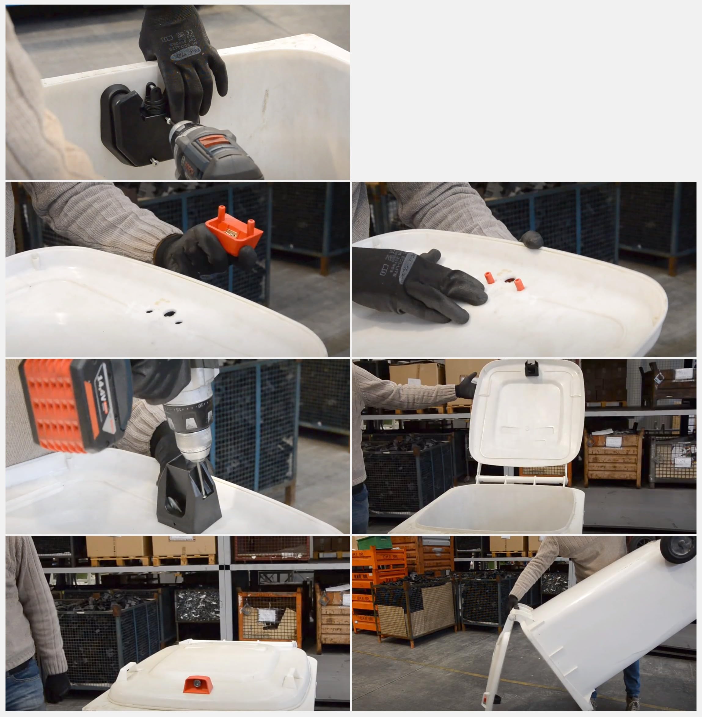 plasteo® Original O.M.R. Serratura per bidone della spazzatura Serratura a gravità Chiusura per bidone della spazzatura con chiave unica (Chiusura uguale)