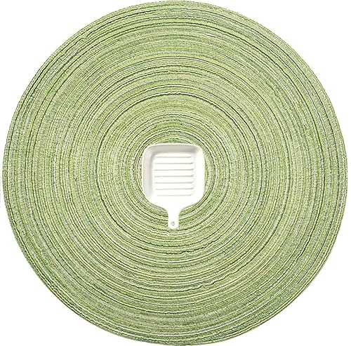 Miniatura 35 de AHHFSMEI Juego de 6 manteles individuales redondos trenzados para mesas de comedor, tejidos naturales, resistentes al calor, 15 pulgadas (azul y