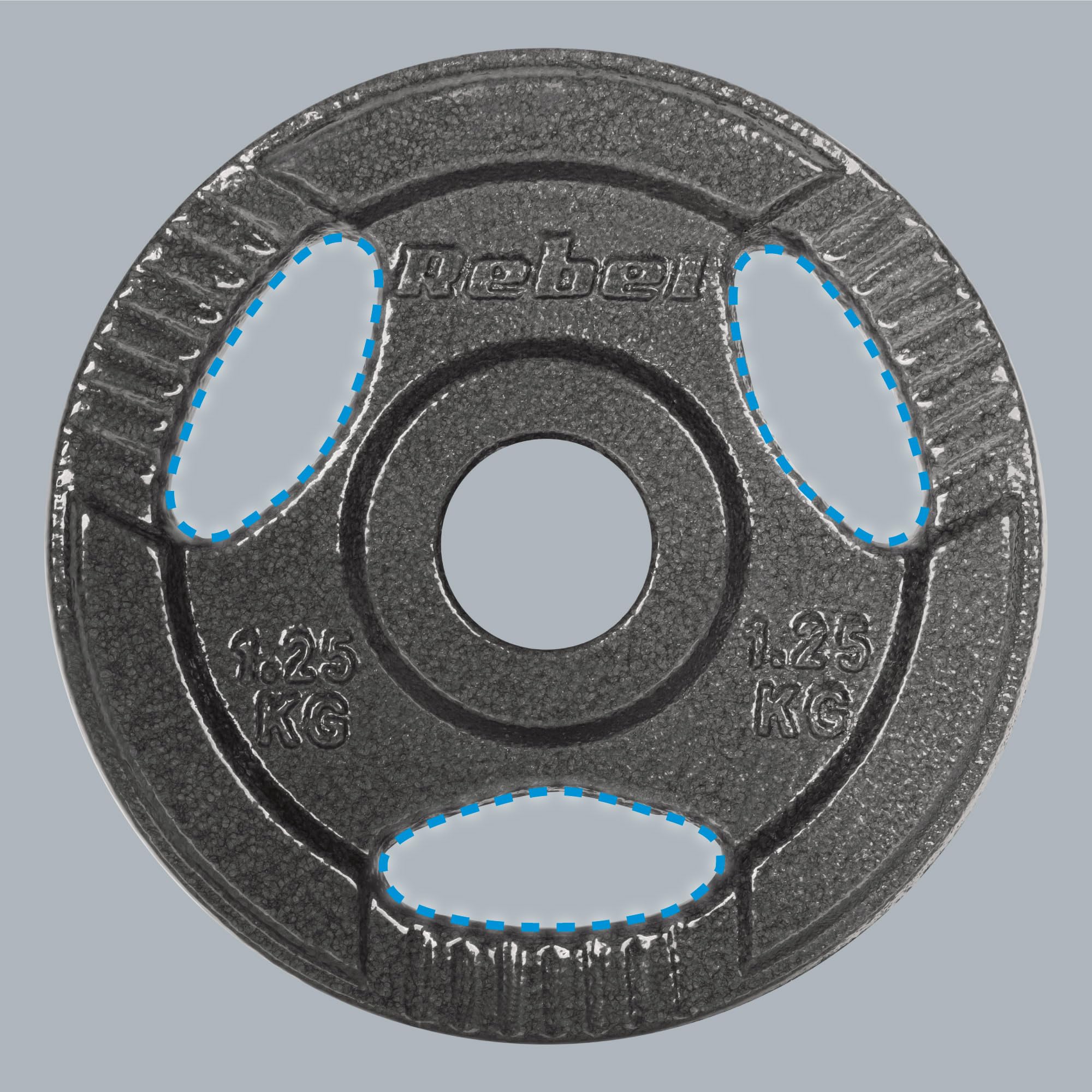 Rebel Zestaw Obciążeń Żeliwnych 4x1.25kg Otwór 31mm Talerz z Uchwytami RBA-2132