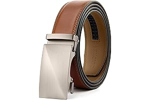 Adjustable Leather Ratchet Belt: Customizable Fit, Effortless Style