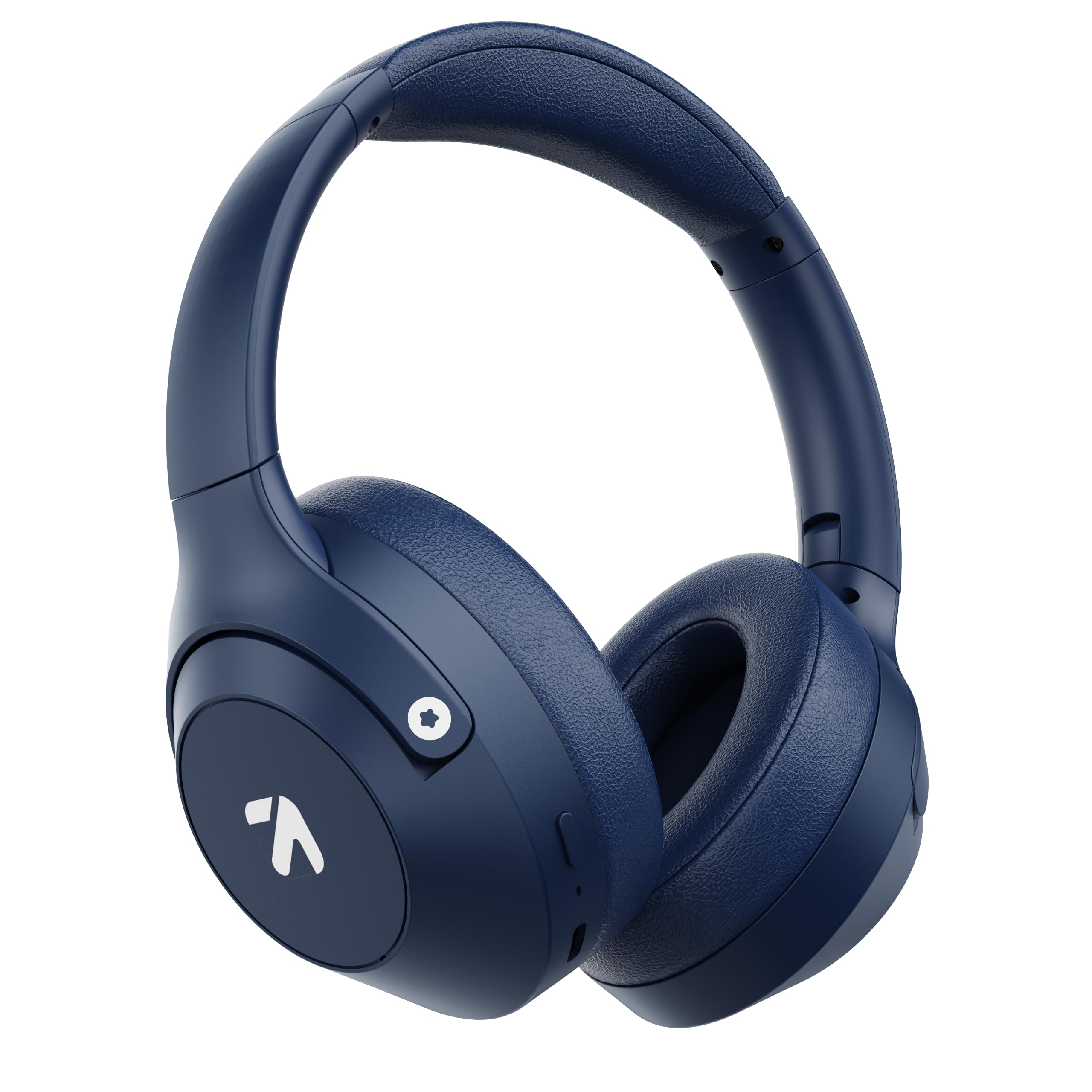 Boult Newly Launched Flex Over Ear Bluetooth Headphones with 70H Playtime, 40mm Bass Drivers, Zen™ ENC Mic, Type-C Fast Charging, 4 EQ Modes, Bluetooth 5.4, AUX Option, IPX5 Navy Blue