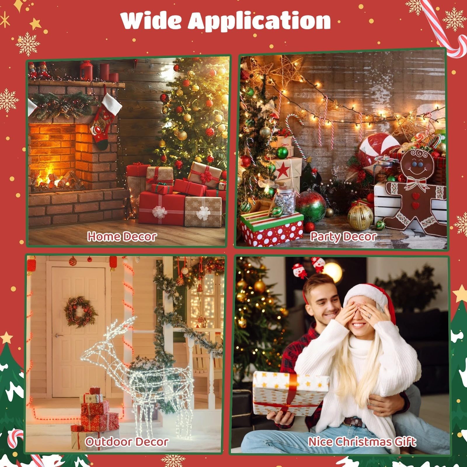 Set di 3 scatole regalo illuminate per Natale, decorazioni natalizie illuminate a LED con fiocchi, perfette per uso interno ed esterno