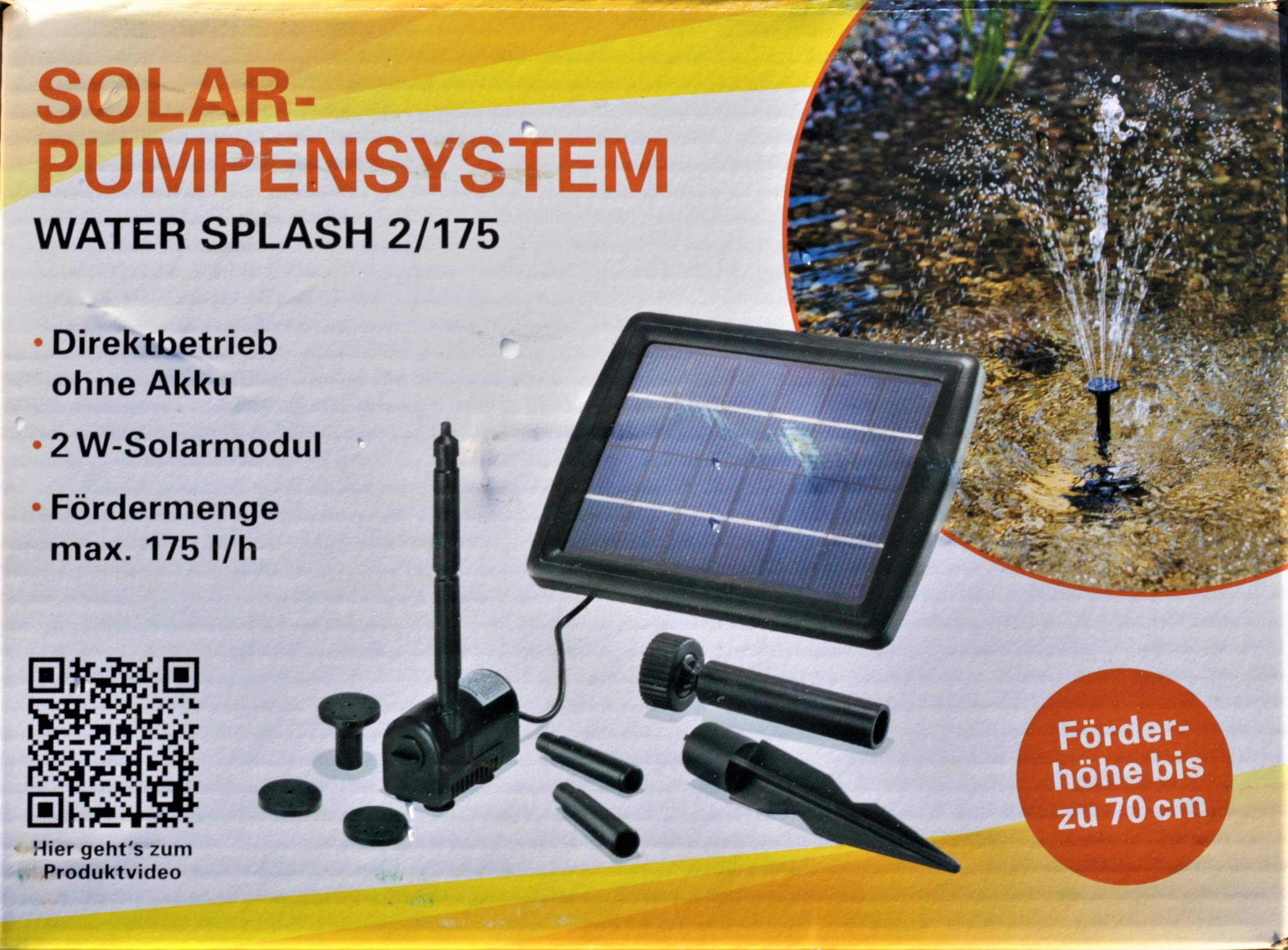 Wasserspeier Froschkönig Guß 13 cm mit Solarpumpe