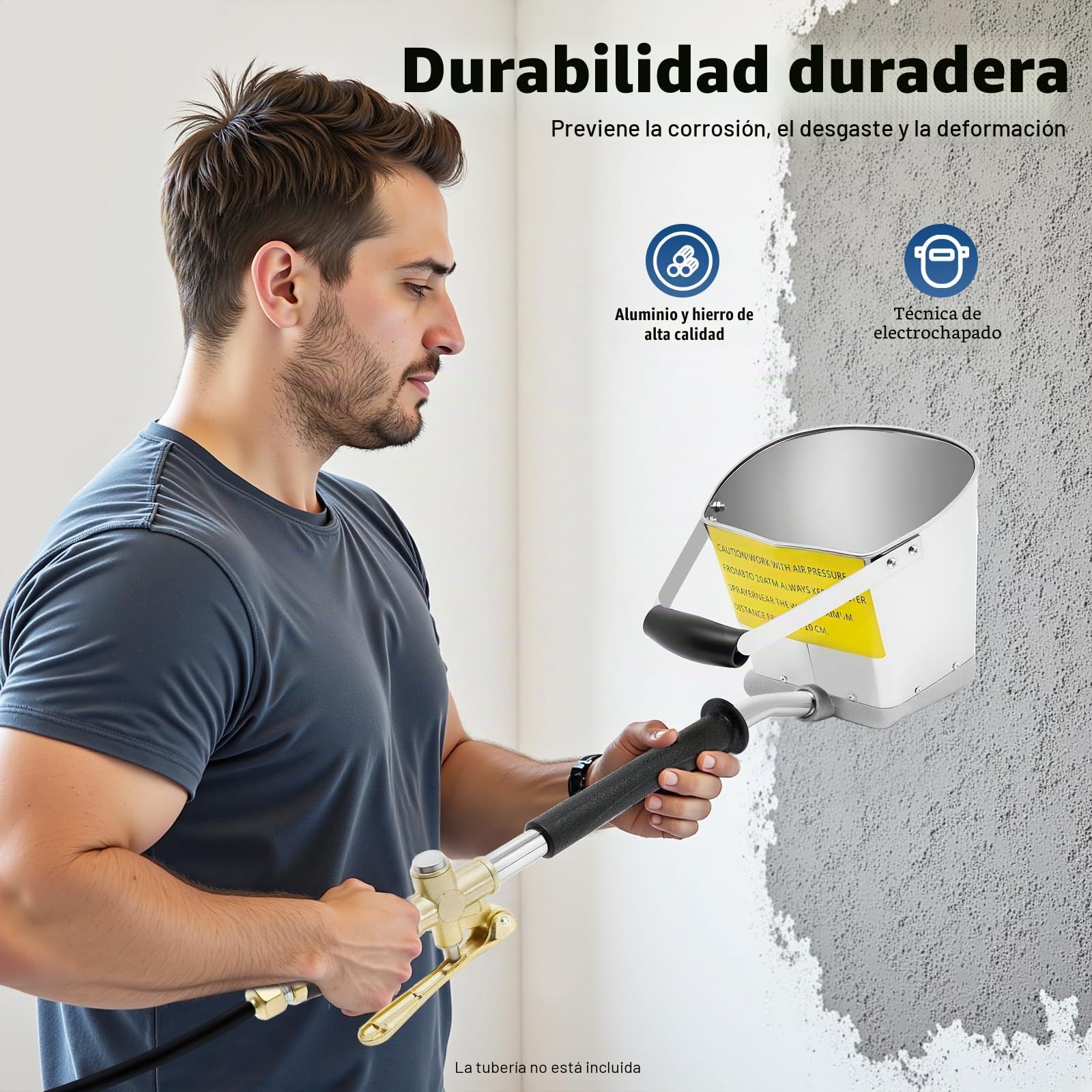 Pistola Neumática de Mortero de Cemento, Pulverizadora con Boquilla de Aire Comprimido, Ideal para Limpieza de Paredes