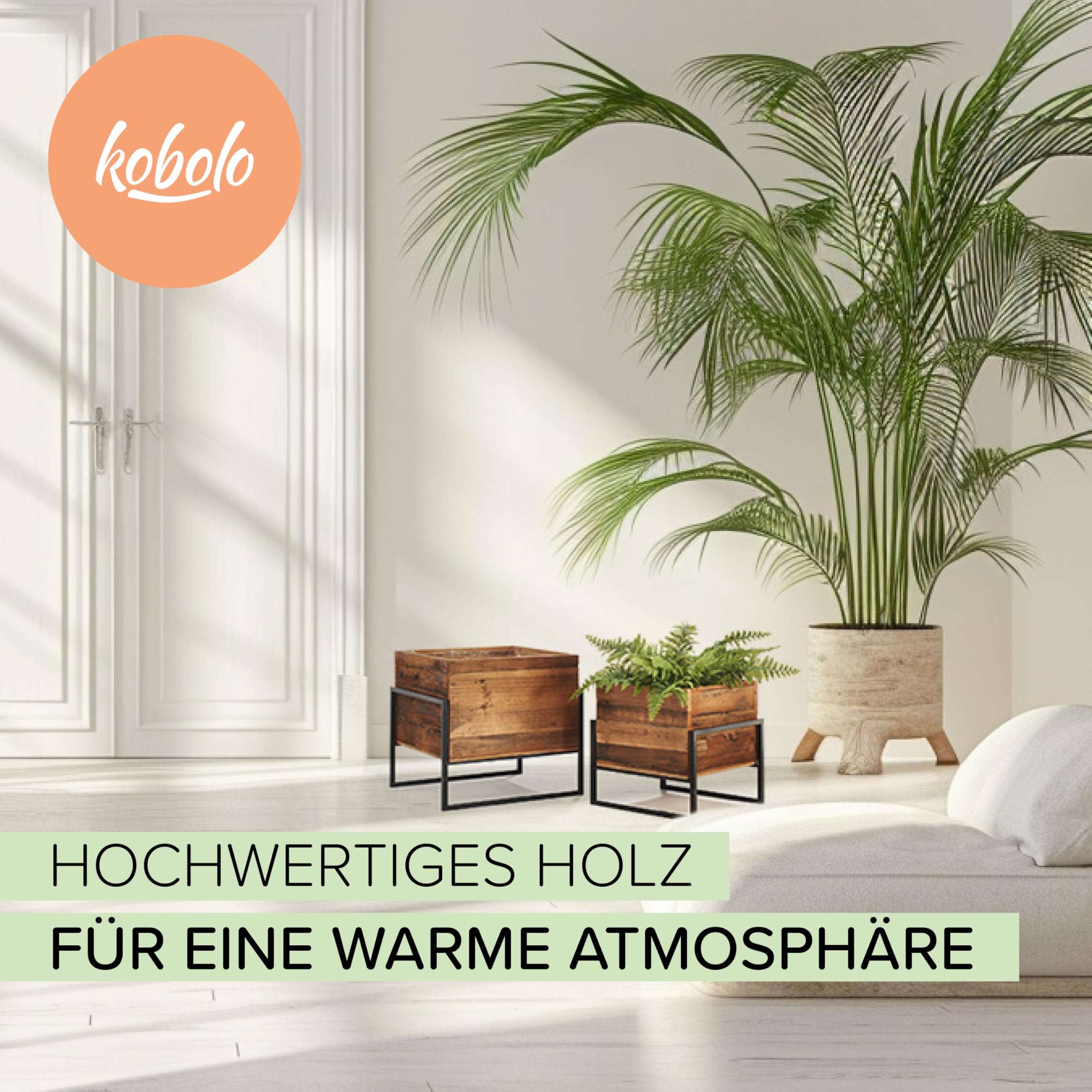 Kobolo Übertöpfe Übertopf Pflanzkübel Blumentopf Blumenkübel im Schwarz