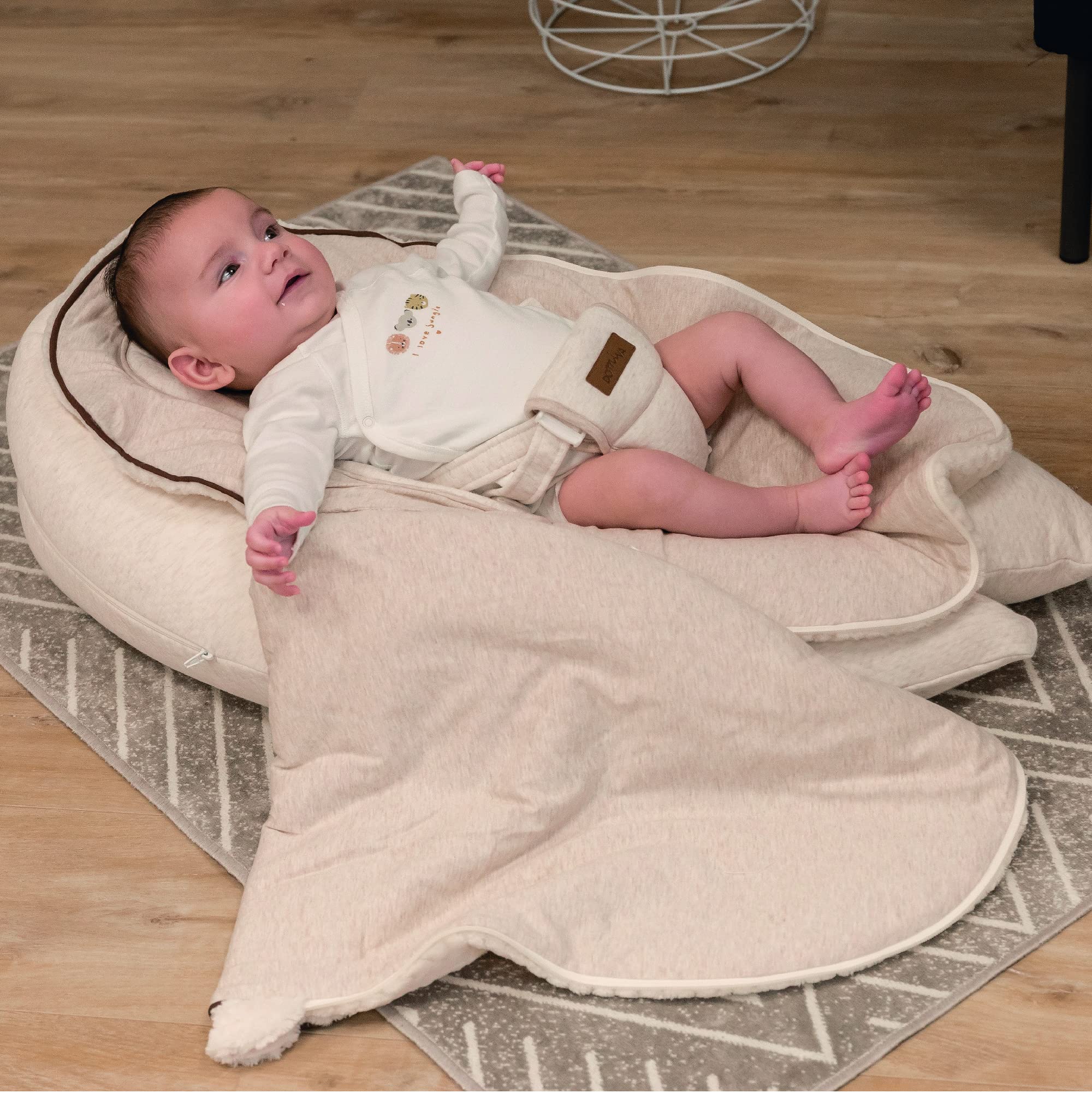 Domiva 2100051 - Cojín de Lactancia multifunción 4 en 1 Suave Nova Beige único cojín de 202 cm (40 x 75 x 22 cm)