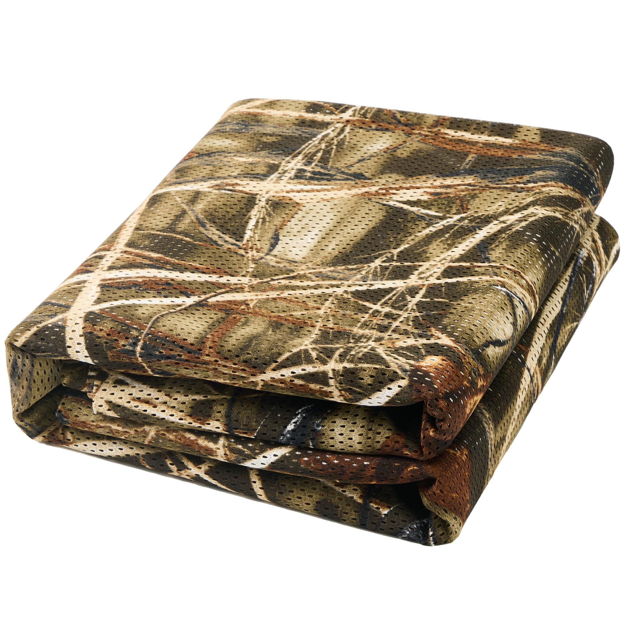 SenmortarCamo Netting, Camo Burlap 75D Camouflage Netting Quiet Mesh Net for Hunting Blinds Sunshade Camping Concealment Shooting Military Dry Grass Stands