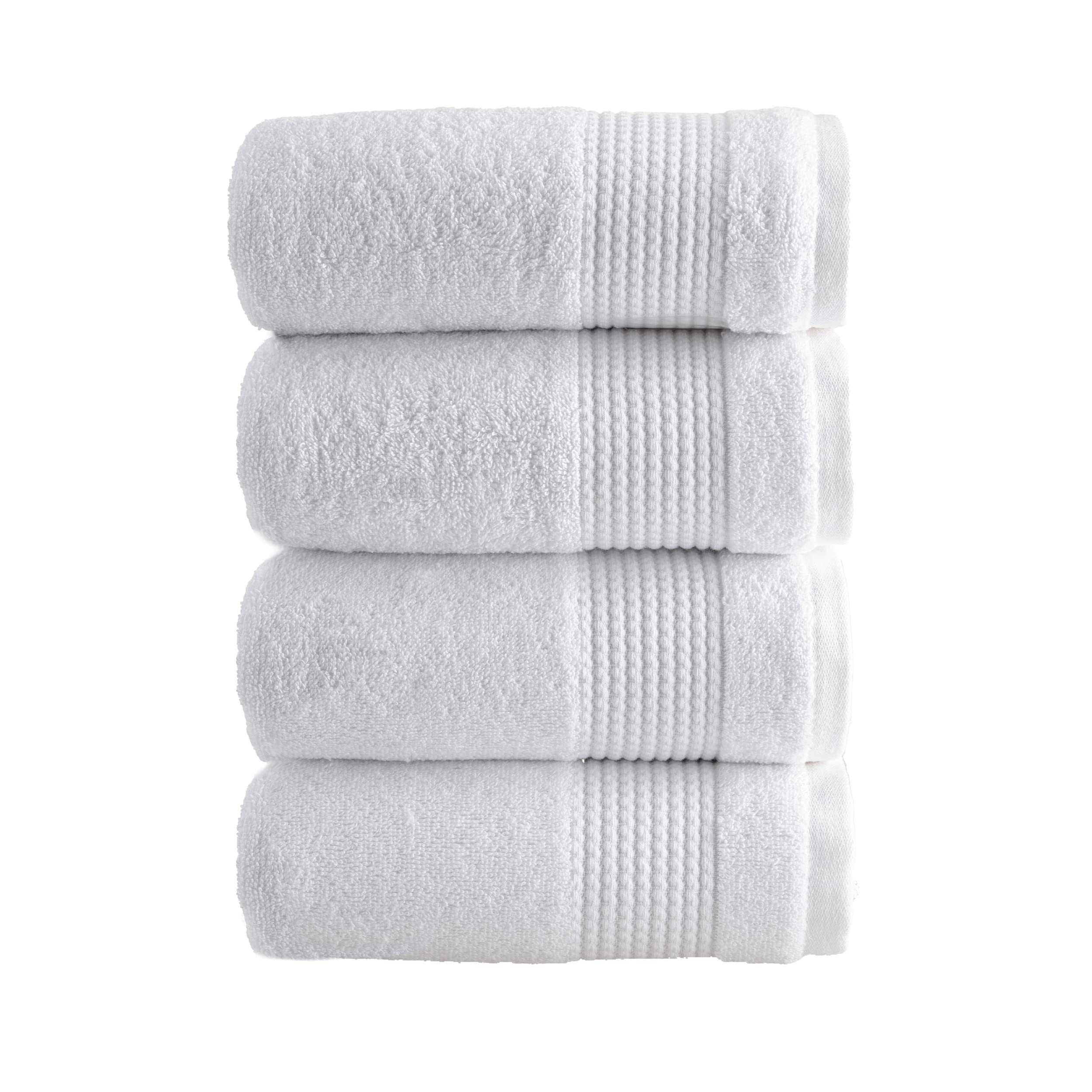 HALLEY Turkish Cotton Towels (Pack of 4) Hand Towels Super Soft Highly Absorbent 100% Cotton Towels for Bathroom and Kitchen for Mother’s Day (White)