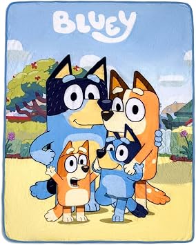 Northwest Bluey Micro Raschel Throw Blanket, 46 x 60, Family Photo