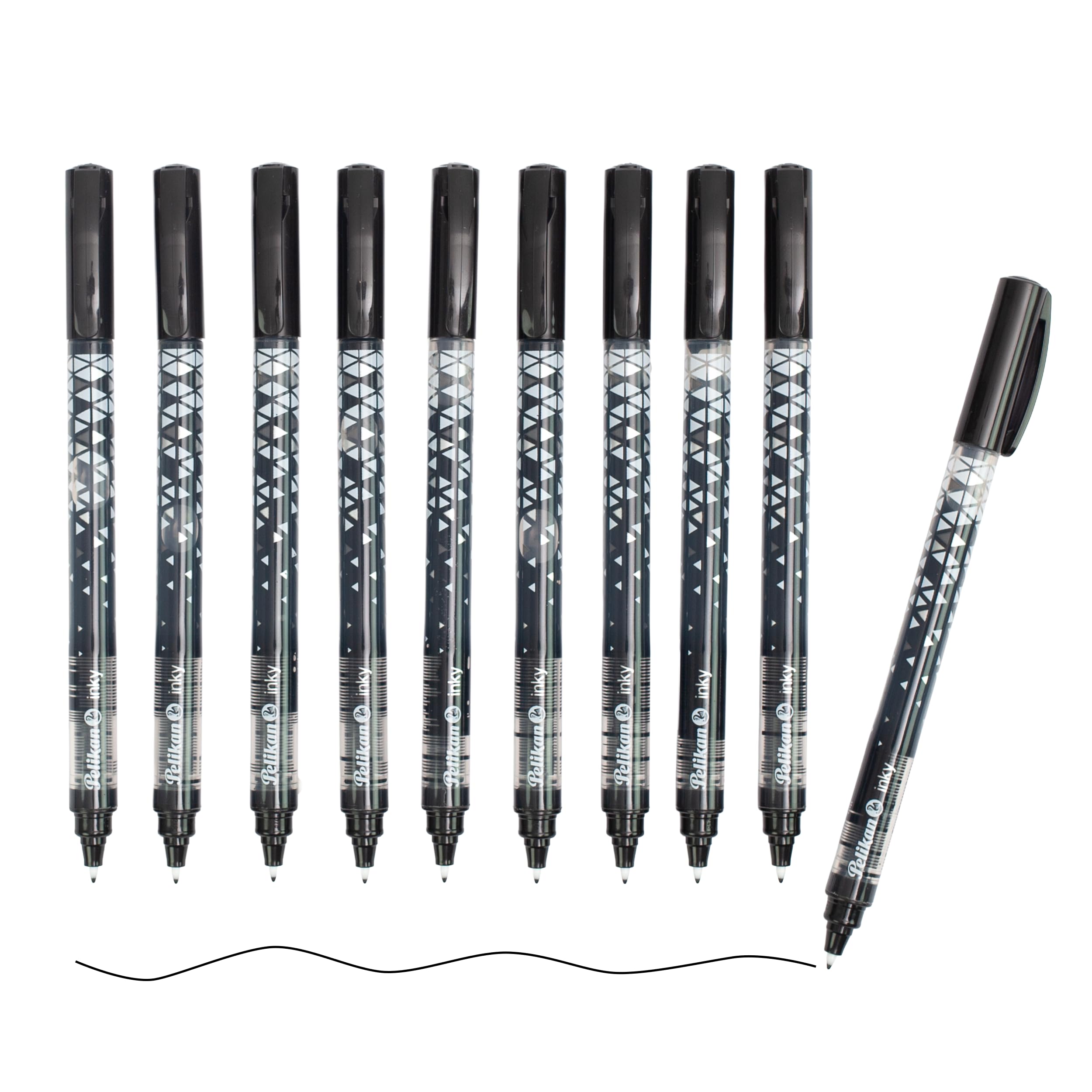 Pelikan Inky 273 Box 10 Felt Tip Pens, Liquid Ink, Black