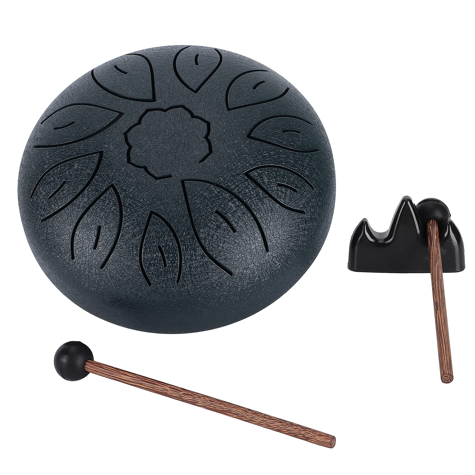 Stalowy bęben językowy, 11 tonów, 15 cm, eteryczny dźwięk dla uważności, jogi, muzykoterapii, instrument perkusyjny ze stali węglowej, z torbą, patyczkami i podręcznikiem