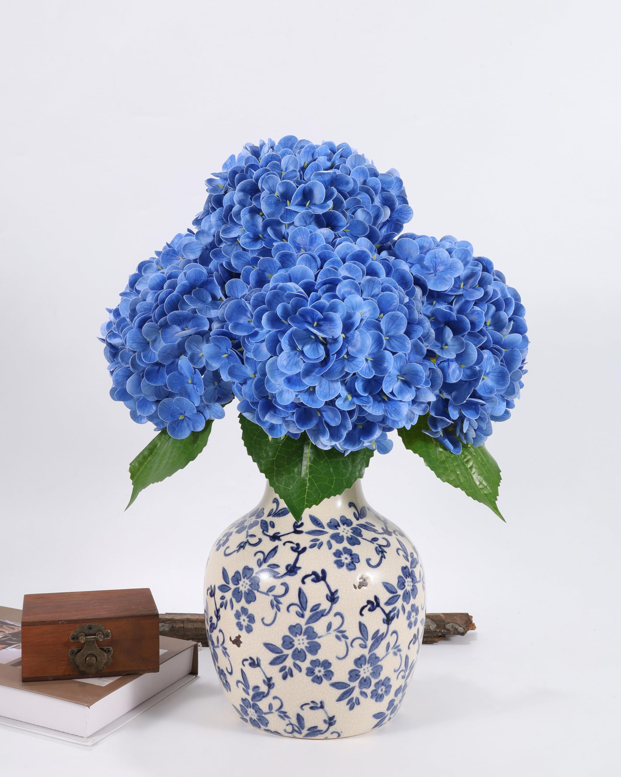 Amazon.co.jp: DuHouse アジサイ 造花 ダークブルー 3個 | ラテックス