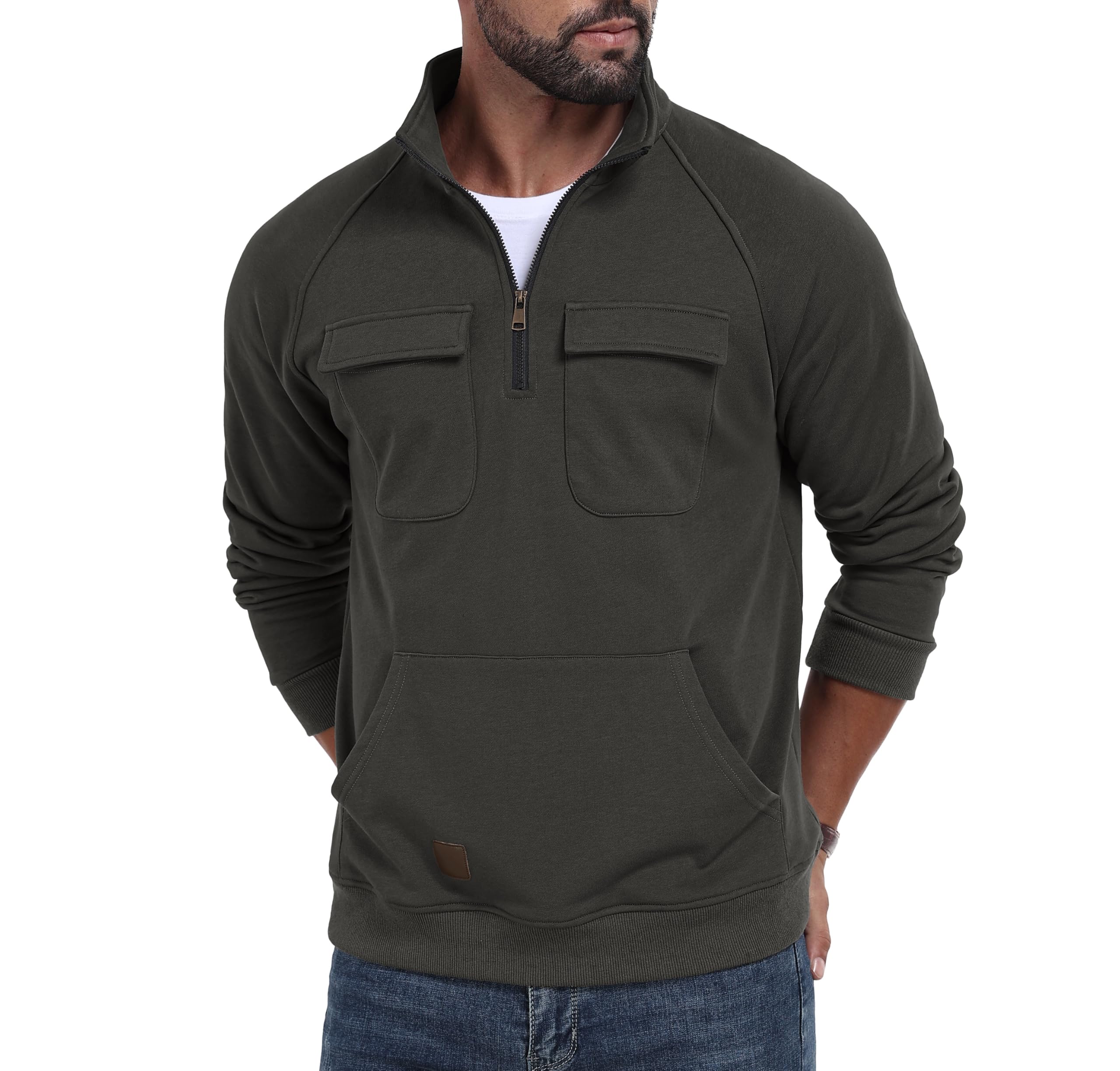 LEPUNUO Men Cargo Sweatshirts