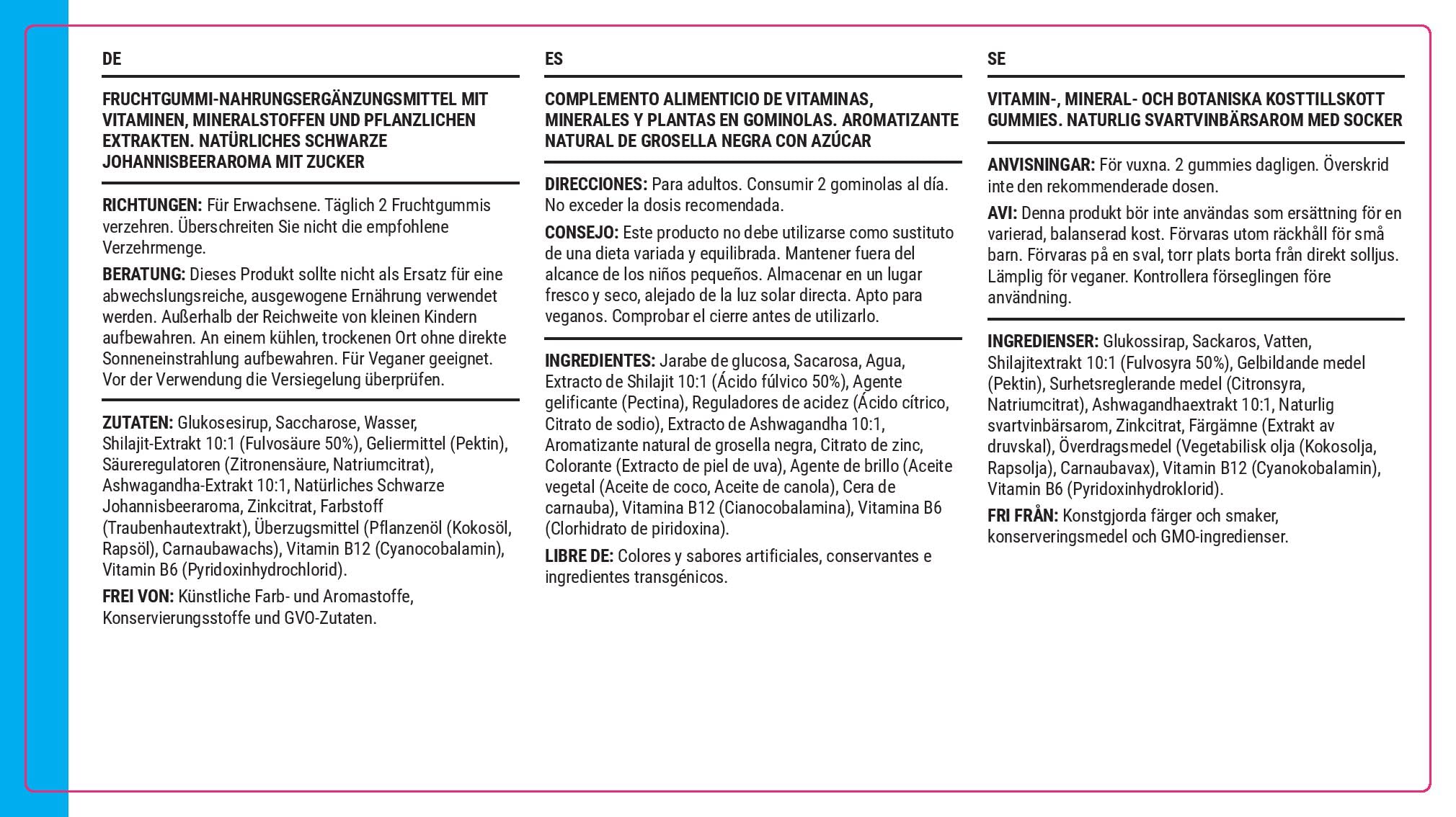 Known 1600mg Shilajit Gummies avec Ashwagandha – Saveur Cassis – Complément Gommes Végan – 50% Acide Fulvique avec Vitamin B12 & Zinc – Énergie & Métabolisme – Cure 1 Mois – Pour Hommes & Femmes