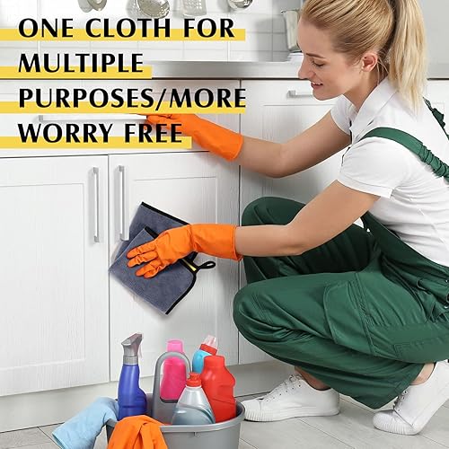 Miniatura 6 de Nuenen 20 toallas de limpieza de microfibra para automóviles de 800 GSM, paño de limpieza de microfibra de felpa gruesa, paño de limpieza para