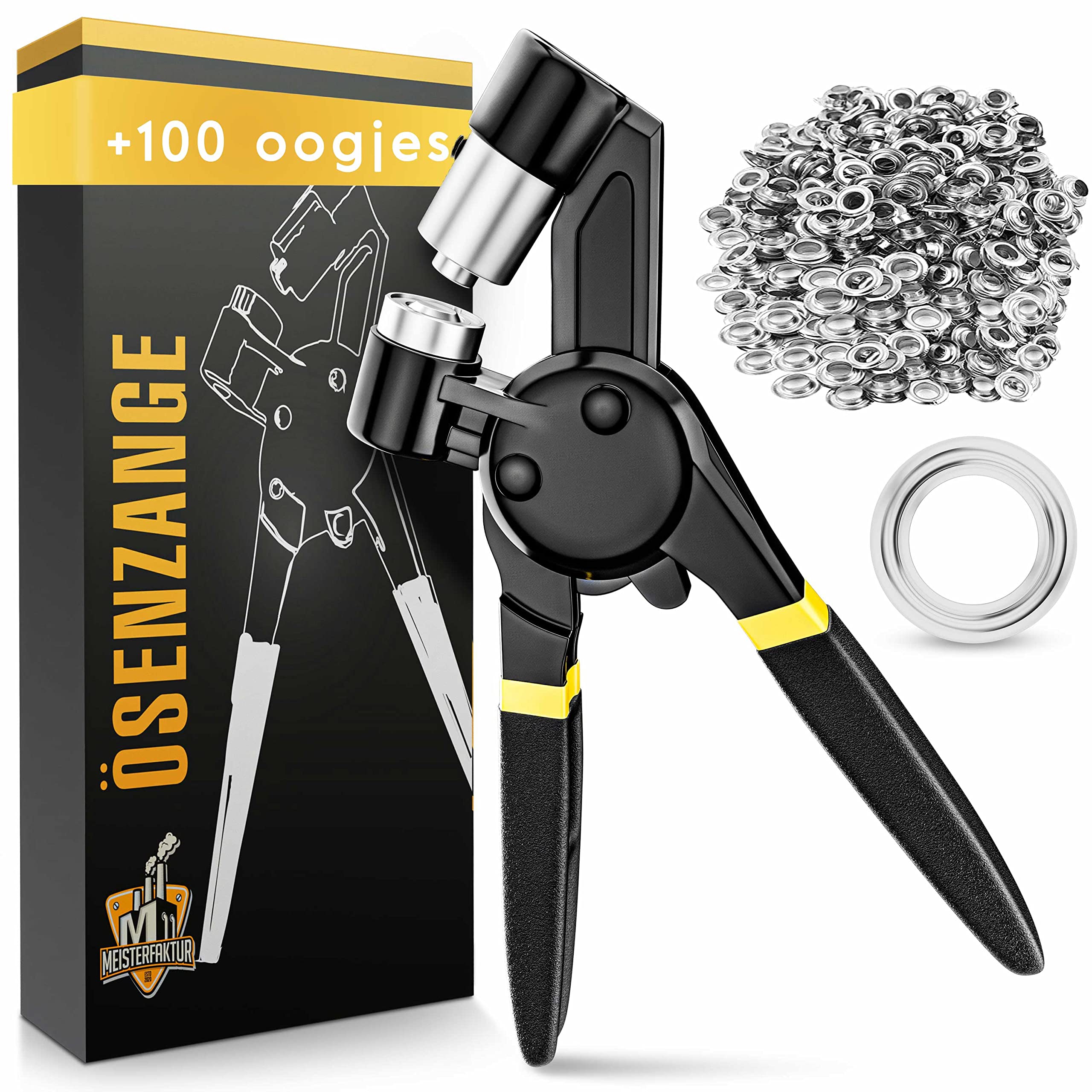 Oogtang set 3/8 Inch met 100 stuks oogjes