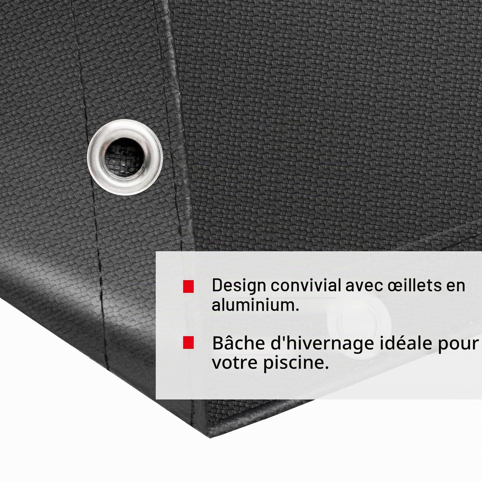 WOLTU Couverture de Piscine Ronde Imperméable Anti-poussière Ø560cm Gris Foncé