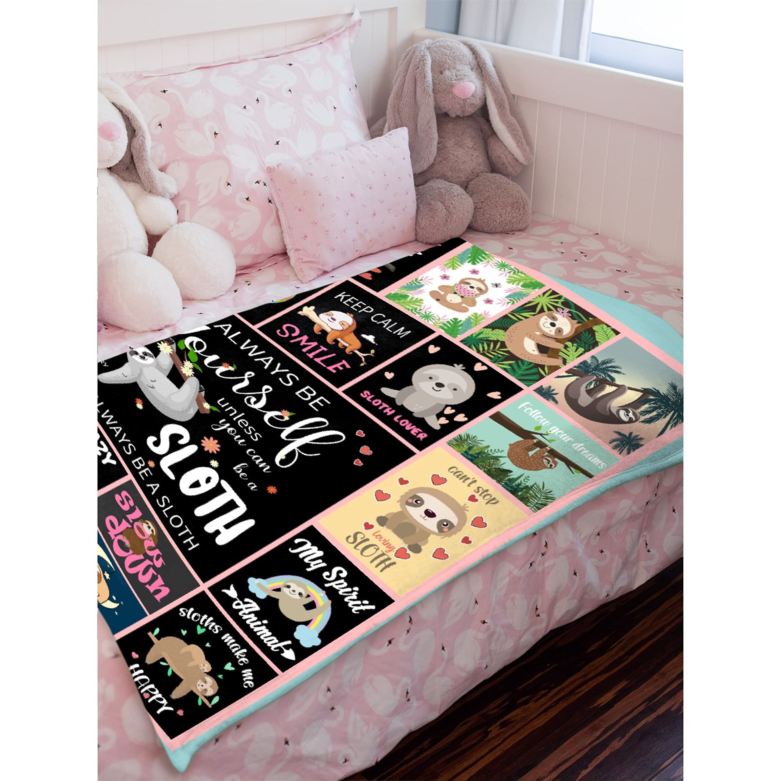 Always Be Yourself Unless You Can Be A Sloth Blanket Throws Gift for Girls Boys?Cute Decor Plush Soft Lightweight Flannel Fleece Blankets Manga Quilt for Bed Couch Chair 120x90In Extra Large