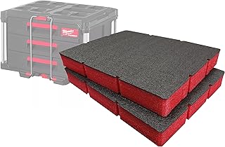 Shadow Foam Easy Peel – Foam Inserts for Milwaukee Packout Drawer Tool Box [Red 50mm Twin Pack] Cut and Peel Foam Inserts for Tool Organisation, Kaizen, 5s, Tool Storage & Storage Boxes