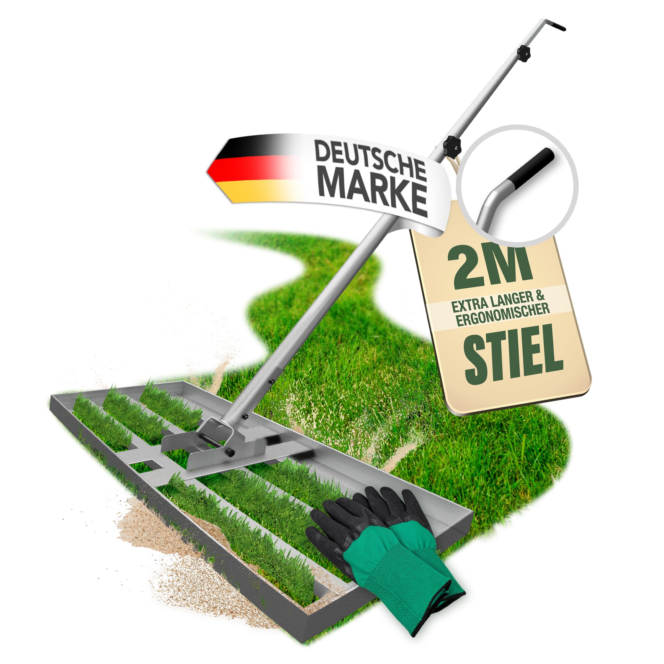 easimo | Rasen Rakel 80x30 cm - Hochwertiges Rasenpflege | Werkzeug zur Bodenebenheit, Gartenpflege & Rasenpflege | ergonomisch