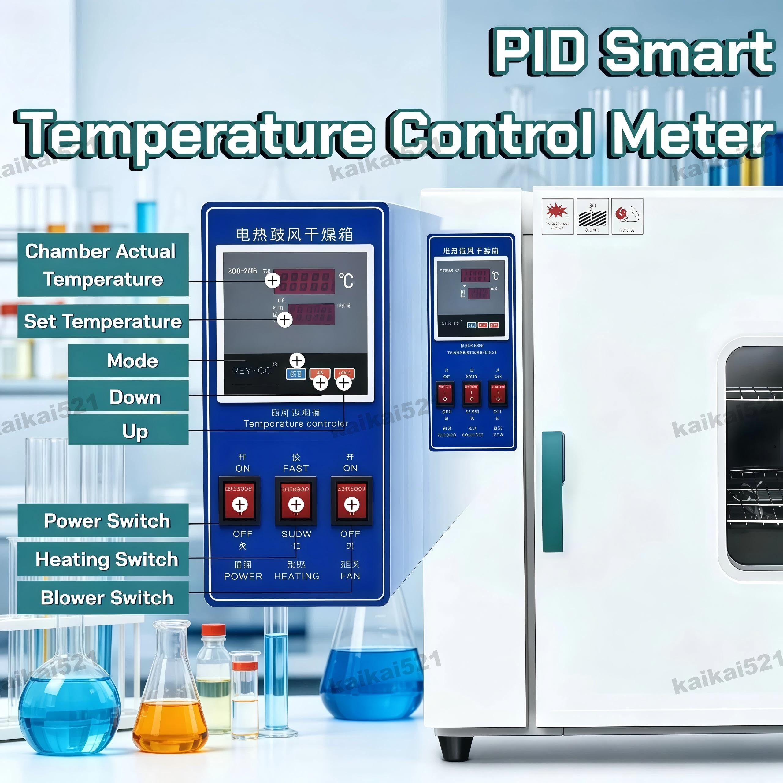Estufa de Laboratorio, Estufa de Secado Industrial de 220 V, Horno de Secado Al VacíO Estufa de Secado de Laboratorio de ConveccióN Forzada Digital, Termostato EléCtrico RT+50°C~250°C (16l)