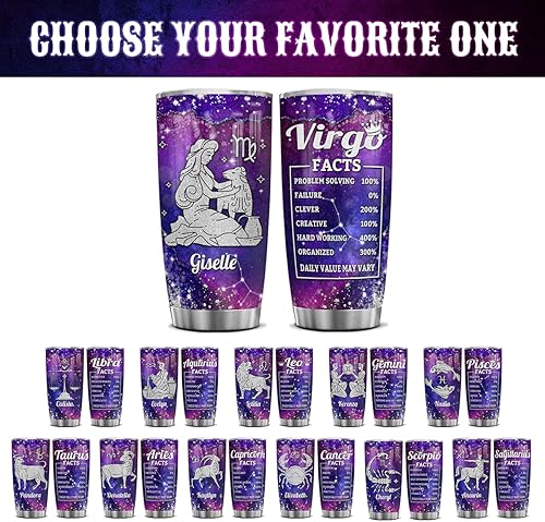 Miniatura 3 de winorax Vaso personalizado de astrología con signo del zodiaco y escorpio, vaso aislado de acero inoxidable del zodiaco, taza de viaje para café con