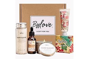 BFFLOVE Gift Set: 5pc Cherry Blossom Spa Set | Ideal Gifts for Women Under 10