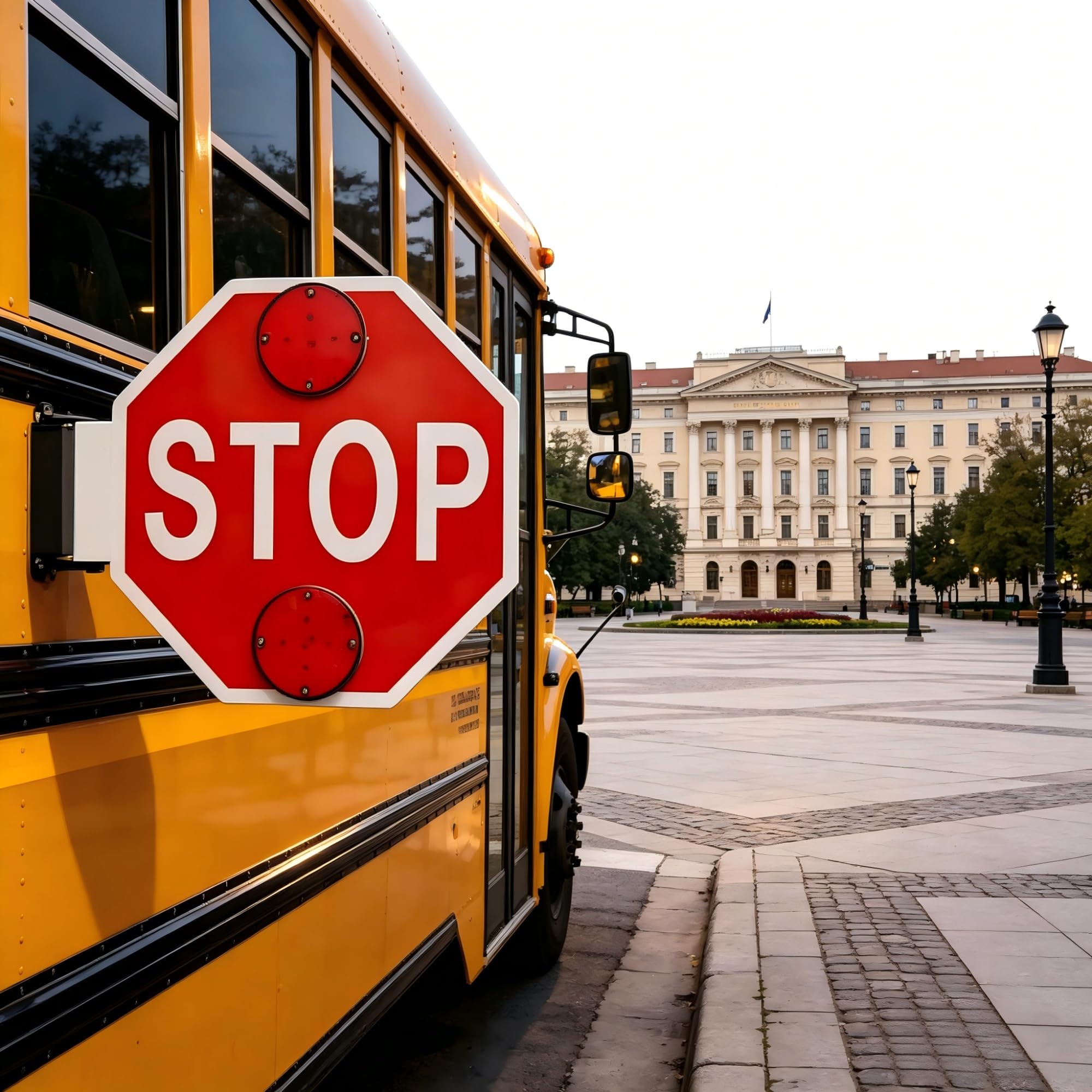18-calowy czerwony znak stopu LED, migający znak na ramieniu autobusu szkolnego, urządzenie sterujące ruchem o wysokiej jasności(1Pcs,12V)