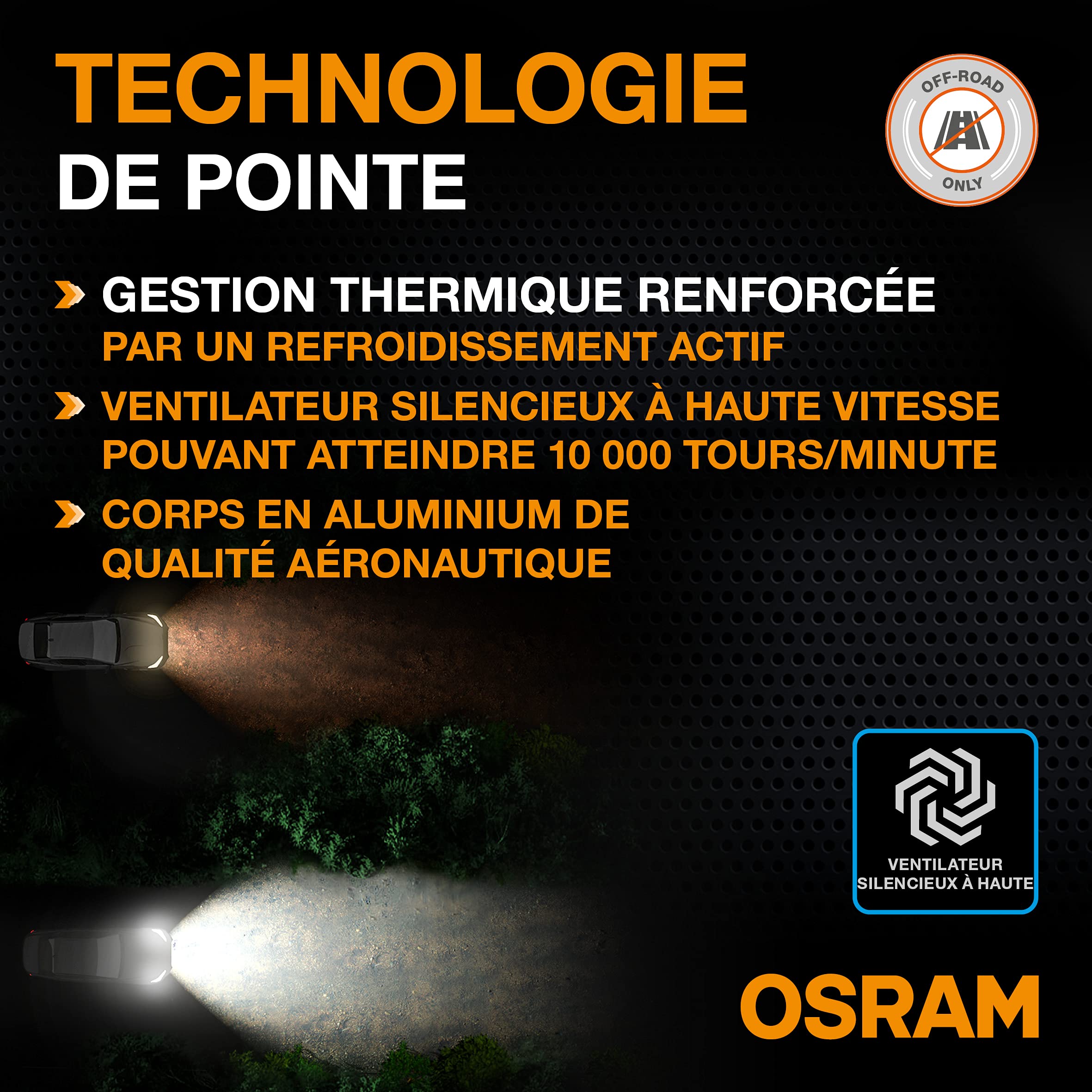 Osram LEDriving XTR, ≜H7 lampes de phare, H7 LED, lumière LED blanc froid, tout-terrain uniquement, 64210DWXTR, boîte pliante (2 lampes) | tout-terrain uniquement, 64210DWXTR, boîte pliante (2 lampes)