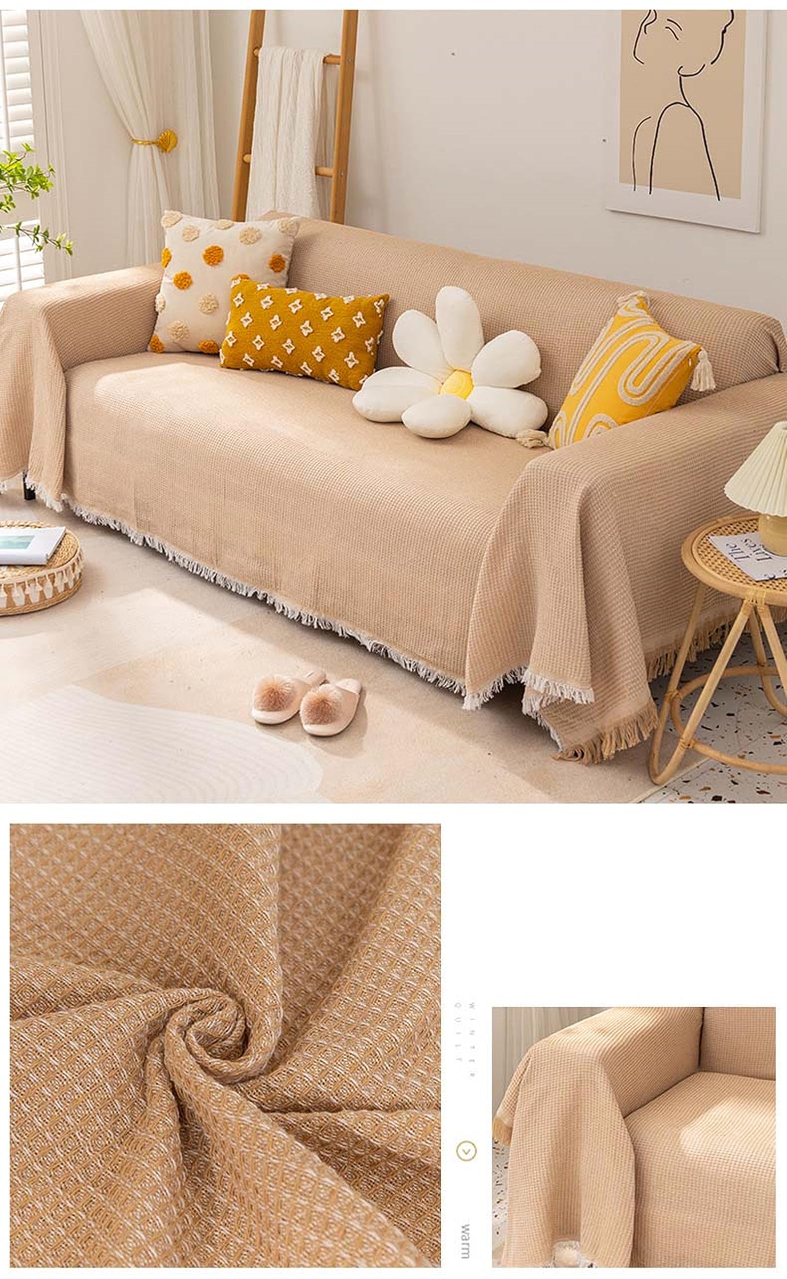 Amazon.com: Mesnt Sofa Cover Blanket for Dogs, Khaki Solid Color