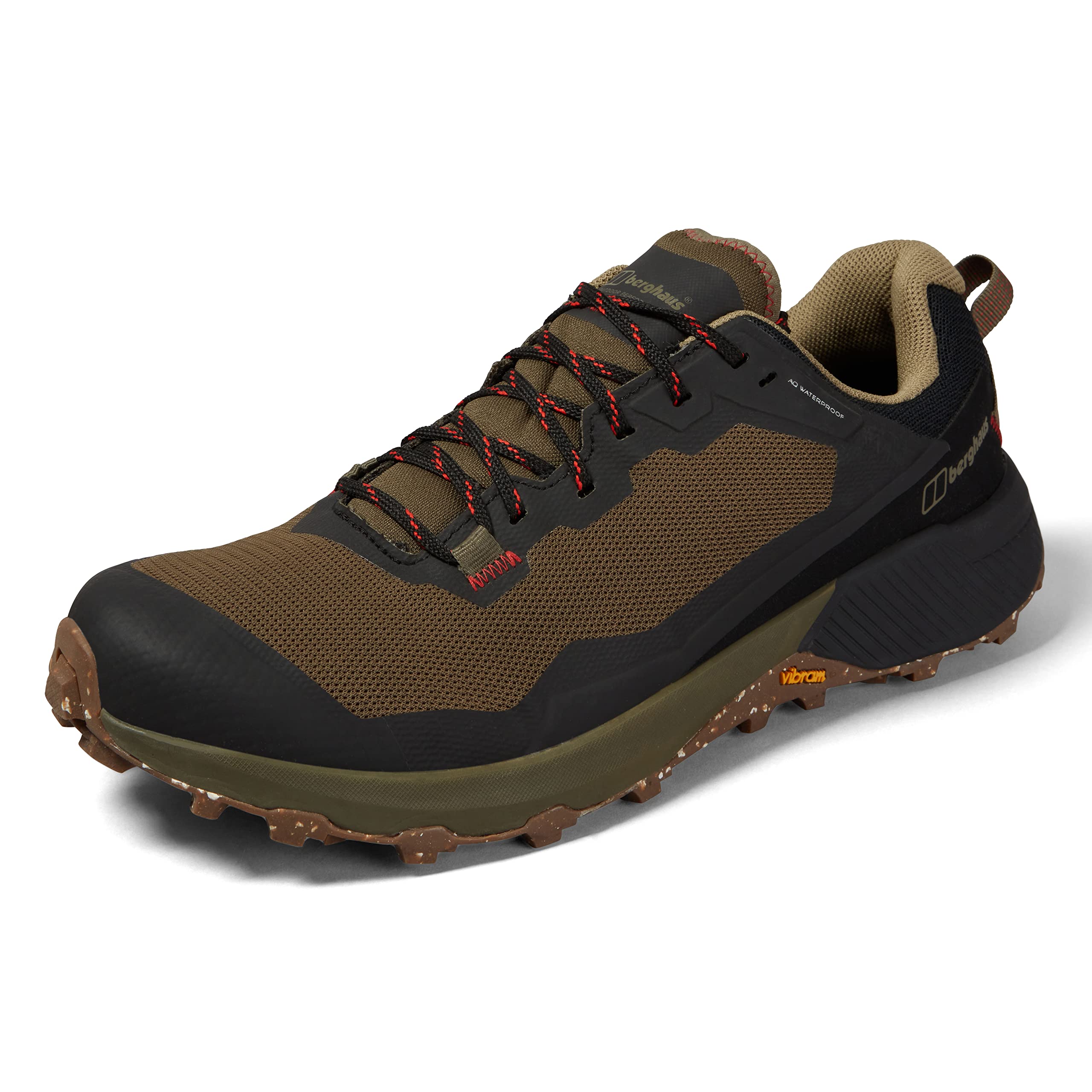 Berghaus Men's Revolute Active Walking Hiking Trail Shoes | Waterproof | Breathable | Durable | Vibram Rubber Sole, Strlimo/Ivygrn/Poincia/Aloe, 8.5