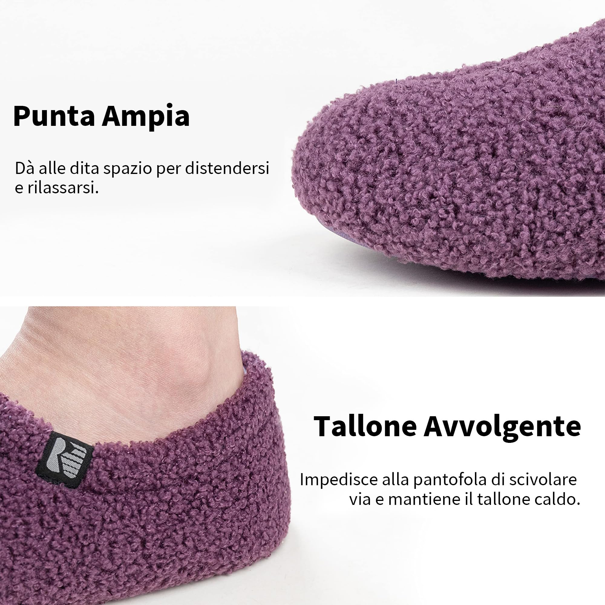 RockDove Pantofola da Donna in Pile Teddy con Schiena Chiusa per Interni