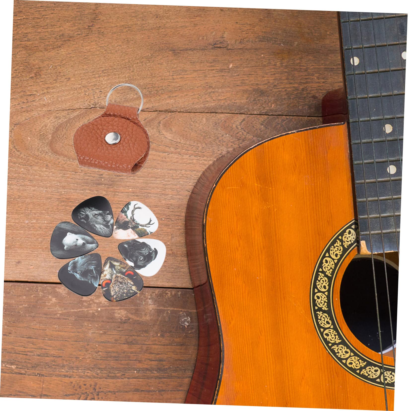 ibasenice 3ensembles Médiators Celluloïd Pour Guitare De Plectres Moyens Pour Musique Acoustique Et Électrique Avec Étui Inclus