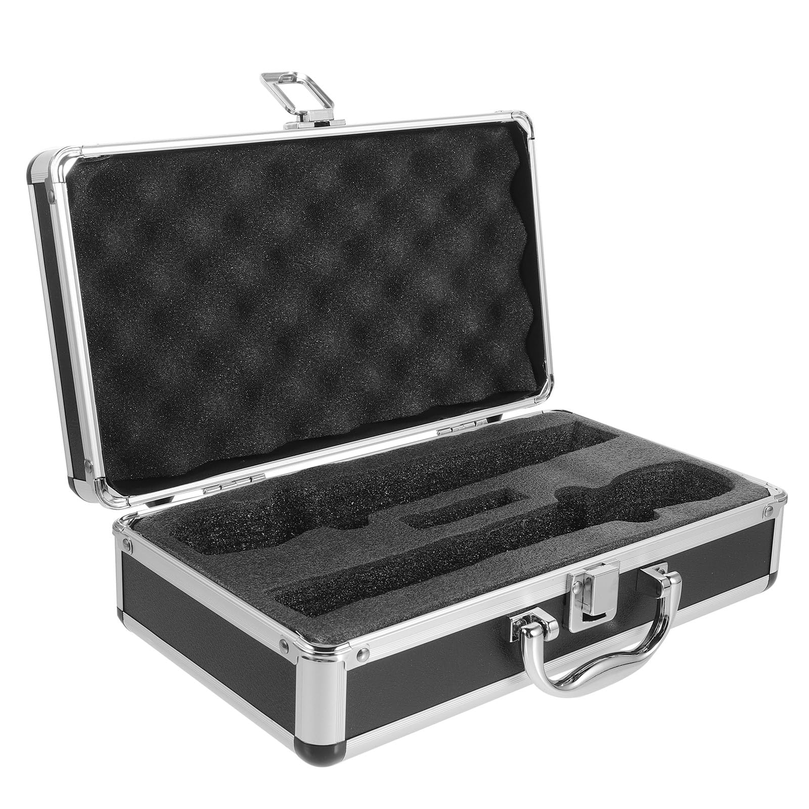 Zerodeko Valigetta in Lega di Alluminio per Microfono Wireless Professionale Guscio Rigido e Imbottitura Interna in Schiuma Regolabile per Trasporto e Viaggio