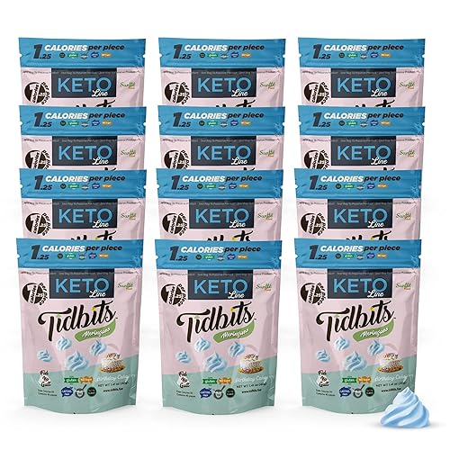 TIDBITS FUN BITES Sabores de pastel de cumpleaños KETO, paquete de 12 unidades, aperitivos bajos en carbohidratos, sin gluten y sin azúcar,