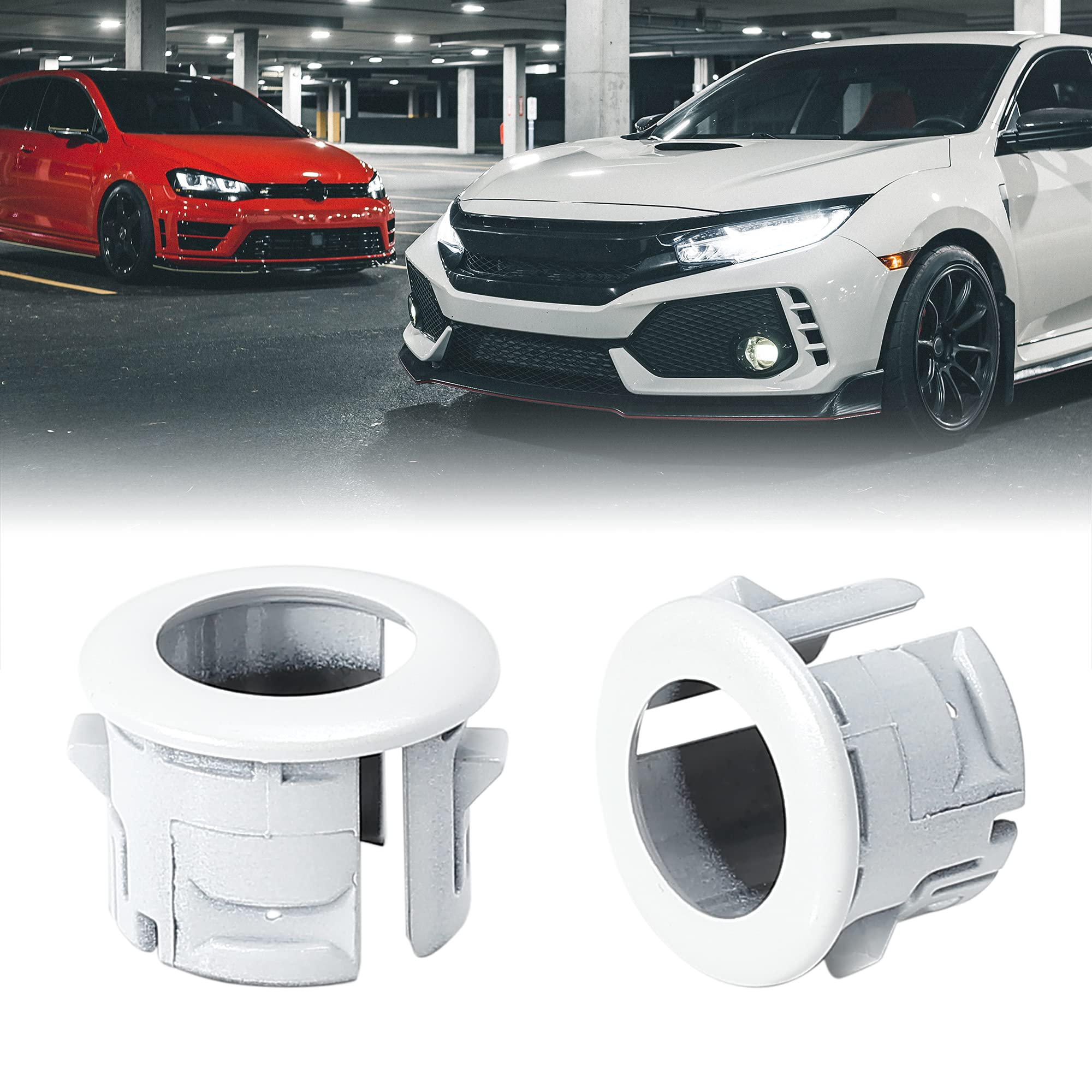 X AUTOHAUX 4pcs 89348-33010 Car Bumper PDC Parking Sensor Retainer Holder for Lexus ES350 2007-2012 HS250h 2010-2012 White