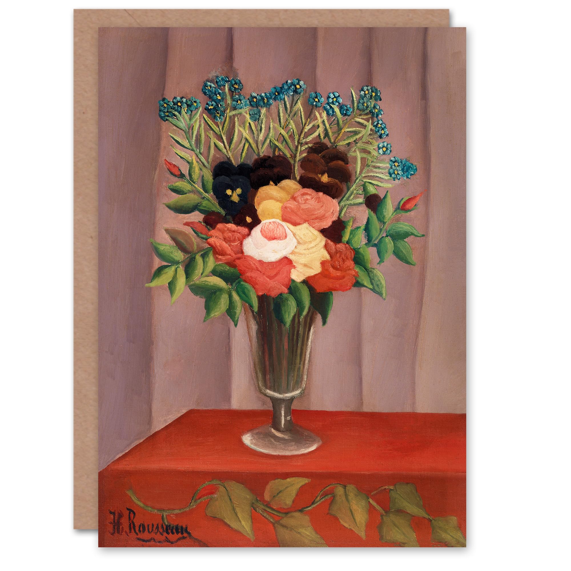 Artery8 Henri Rousseau Art Card Bouquet of Flowers in a Vase