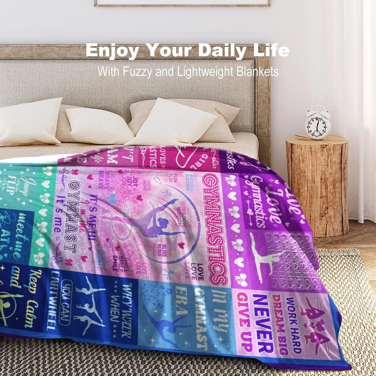 Gymnastics Blanket Gifts for Girls,Girls Gymnast Stuff Gymnastics Throw Blankets,Birthday Party Gifts for Gymnast Lovers Women Kids Teens 50"X 40" - Image 6