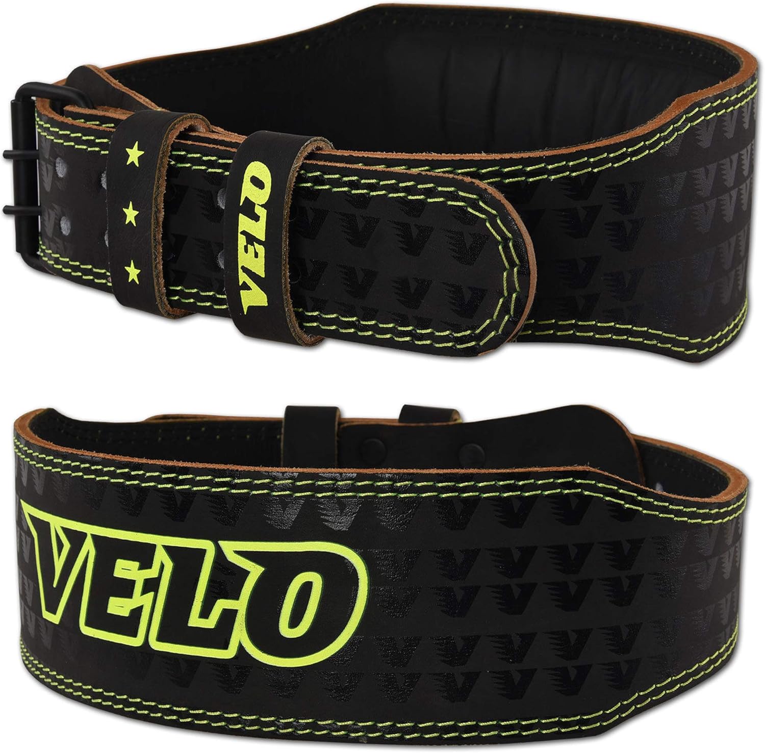 VELO Leather 4" Weight Lifting Leather Belt Gym Back